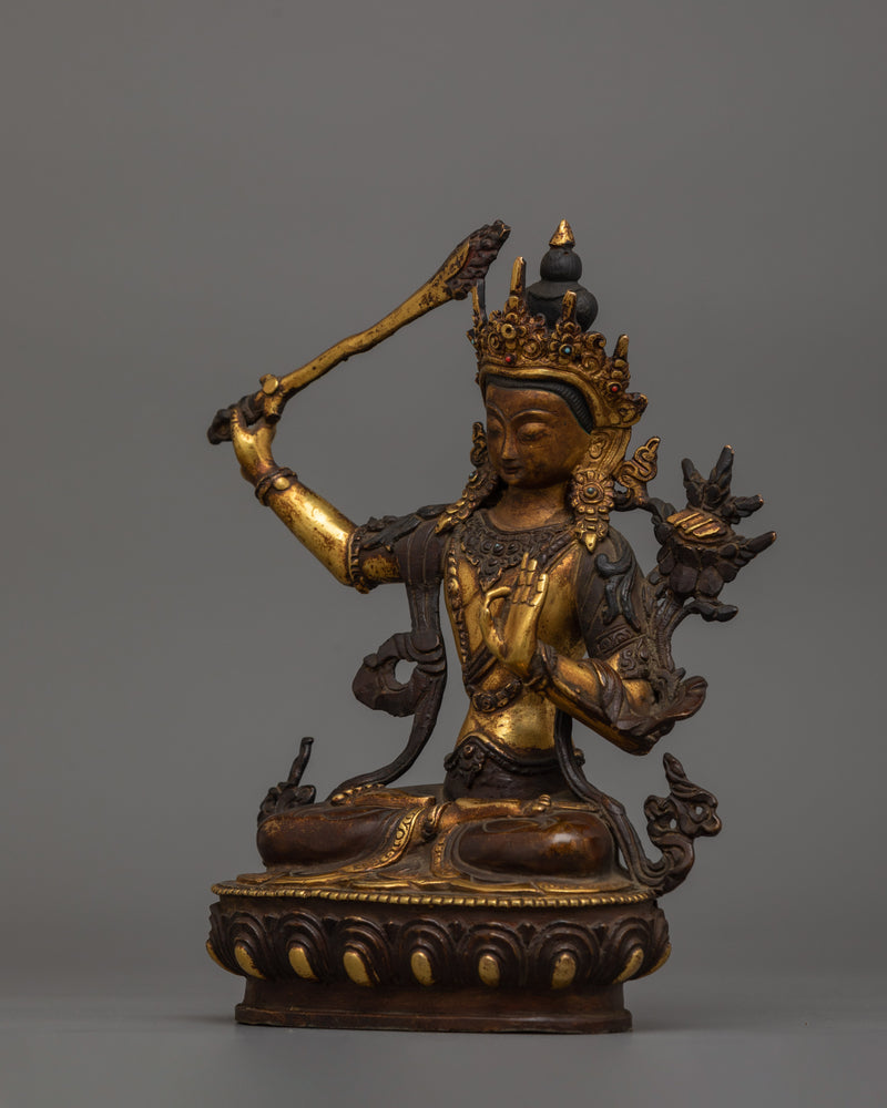 Tibetan Bodhisattva Manjushri Statue | Traditional Artwork