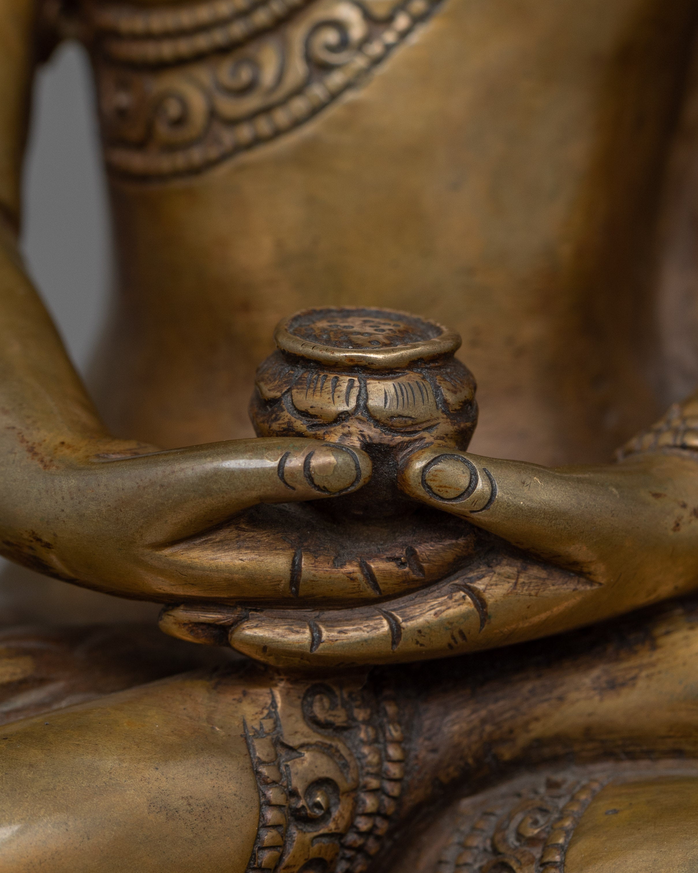 Handmade Sculpture of Buddha Amitabha | Buddha of Infinite Light and Spiritual Awakening