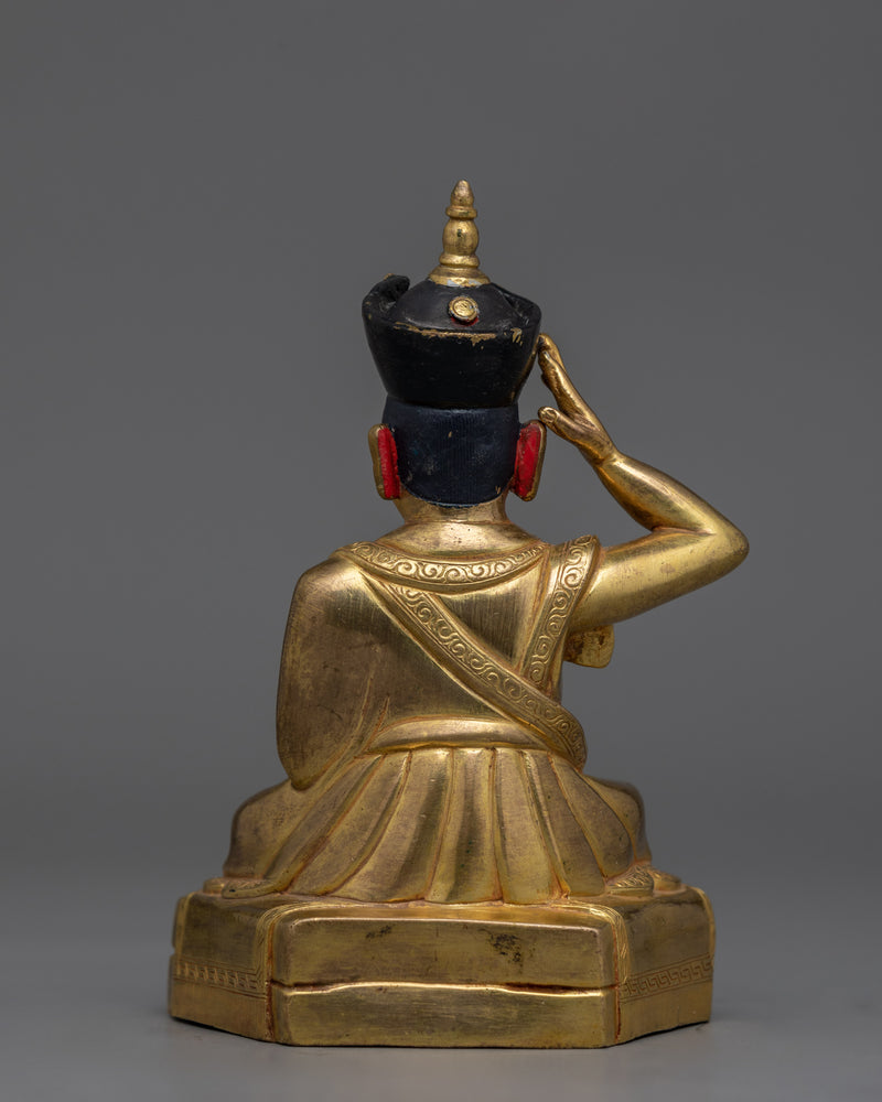 Handmade Golden Karmapa Statue | Also Known as Buddhist Master