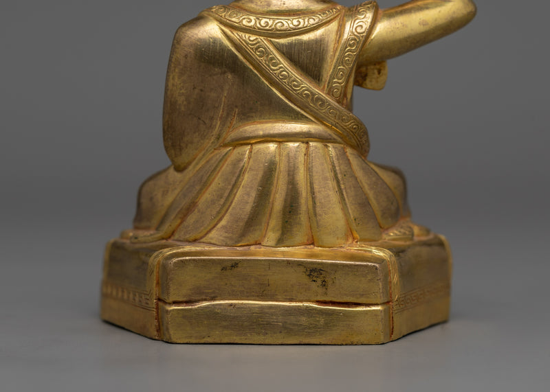 Handmade Golden Karmapa Statue | Also Known as Buddhist Master