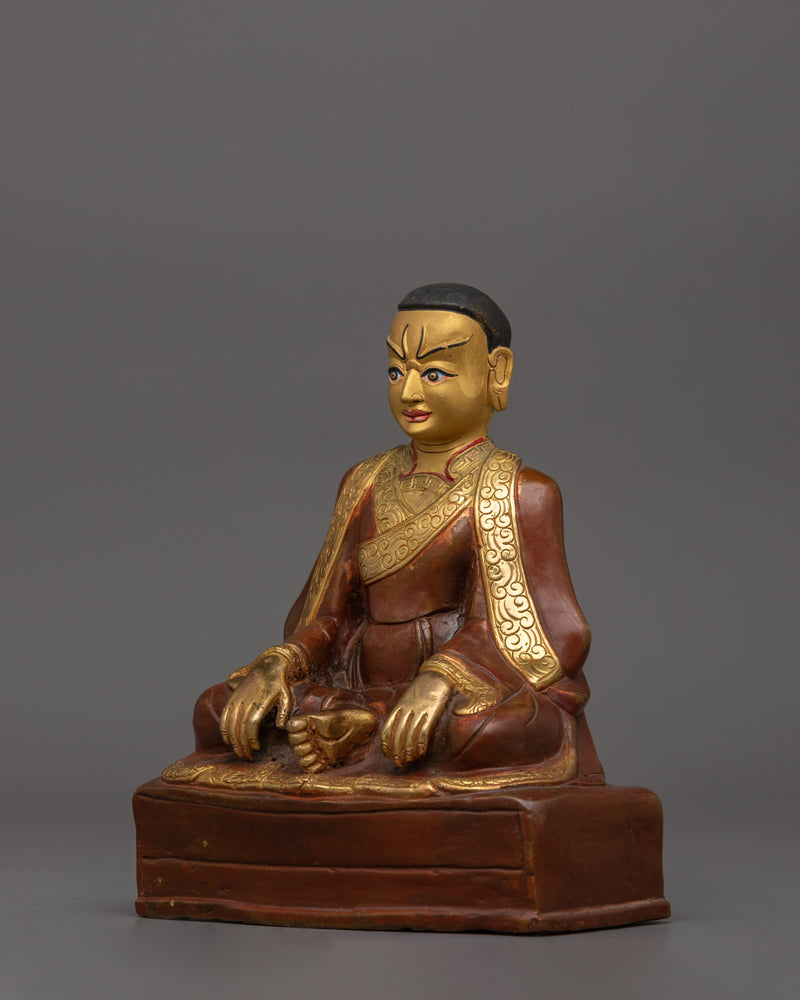 24K Gold Gilded Marpha Statue | Tibetan Wisdom Deity