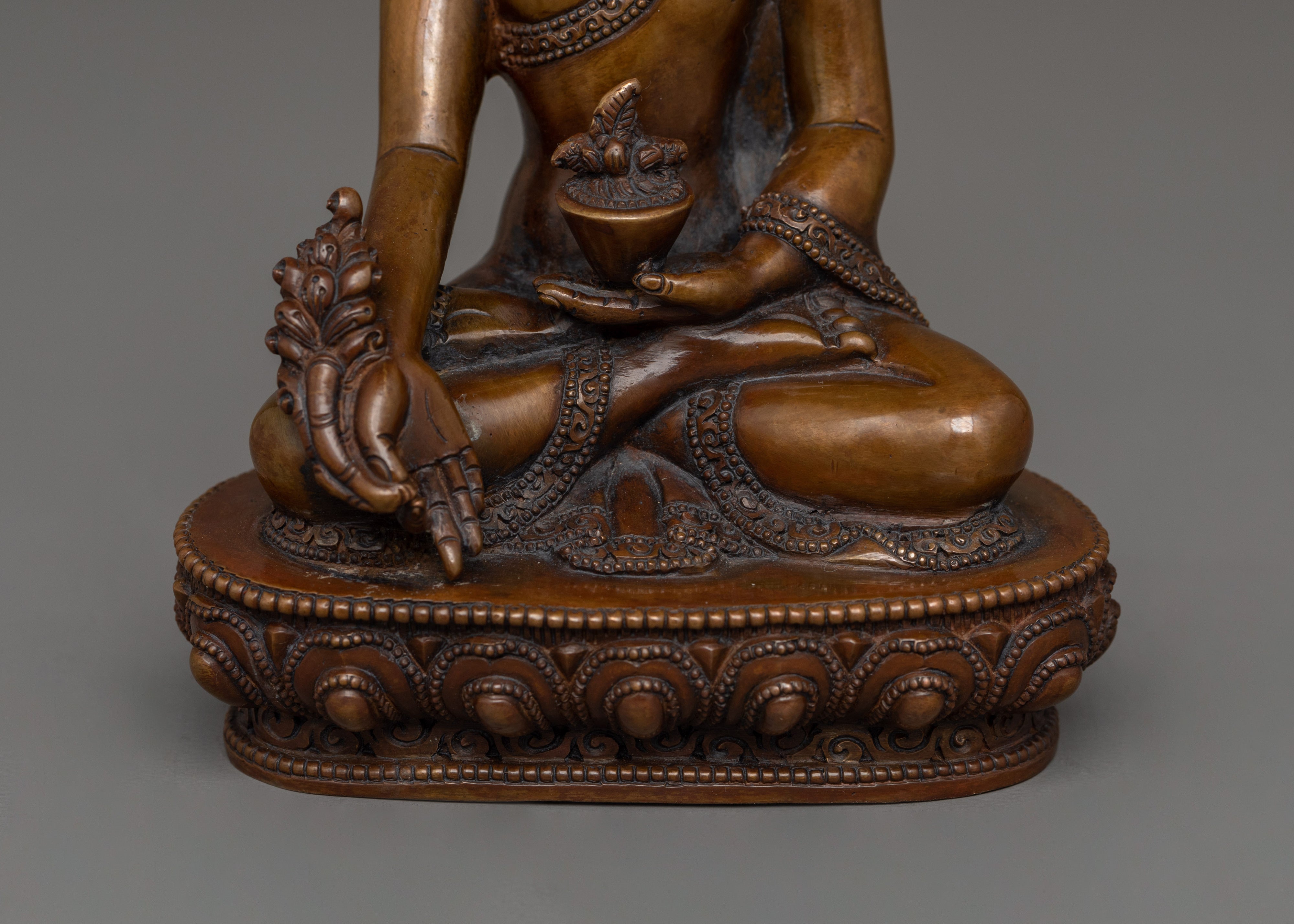 Himalayan Sculpture of Bhaisajyaguru | Buddha of Healing, Medicine and Compassion