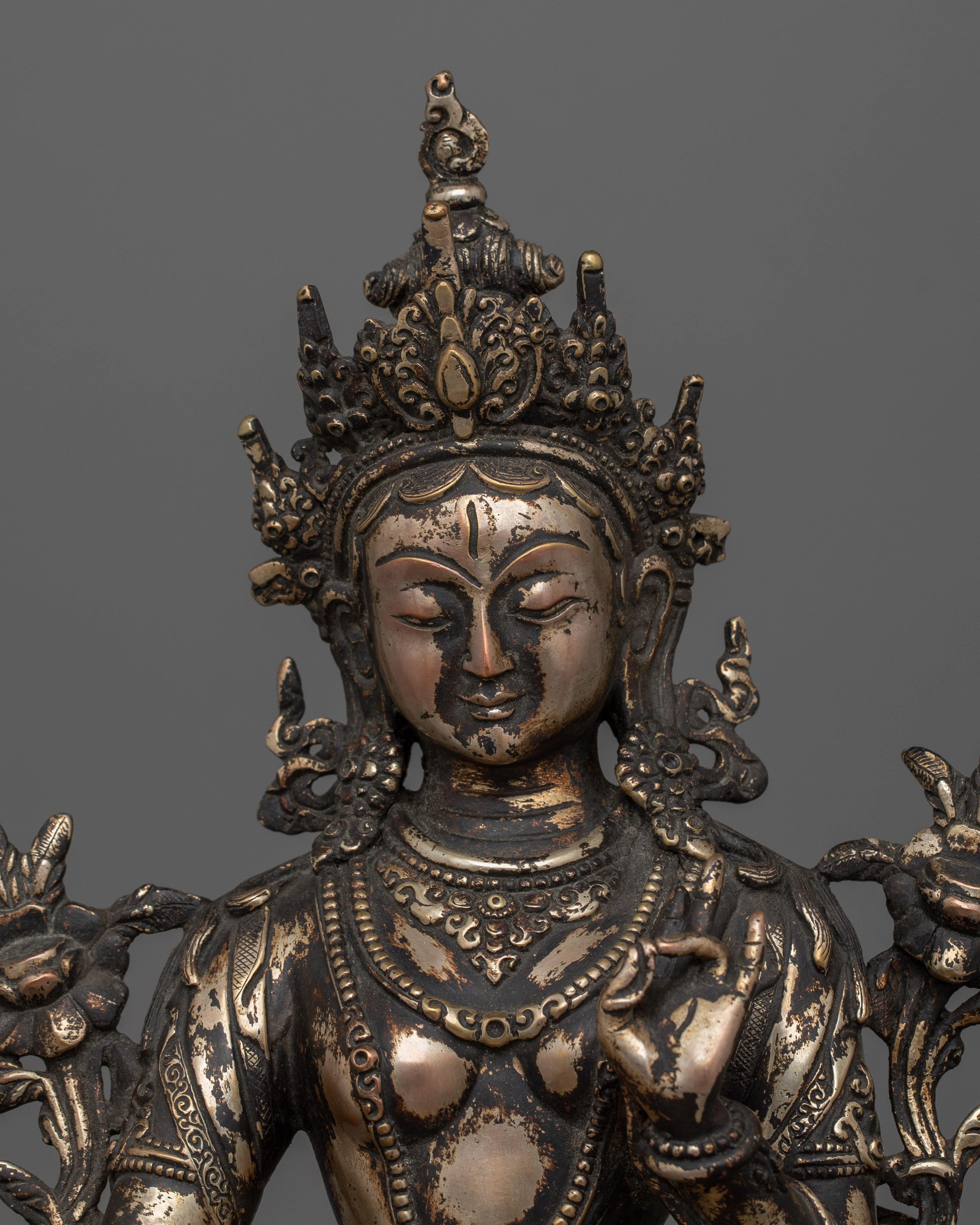 Antique Finish White Tara Statue | Himalayan Treasure