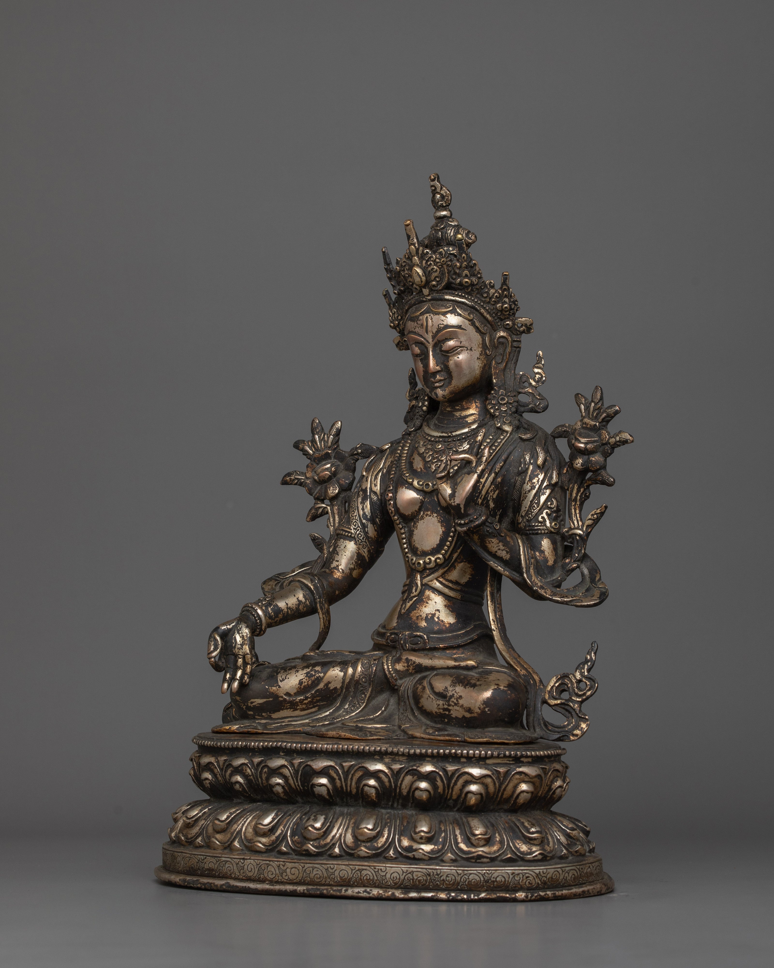 Antique Finish White Tara Statue | Himalayan Treasure