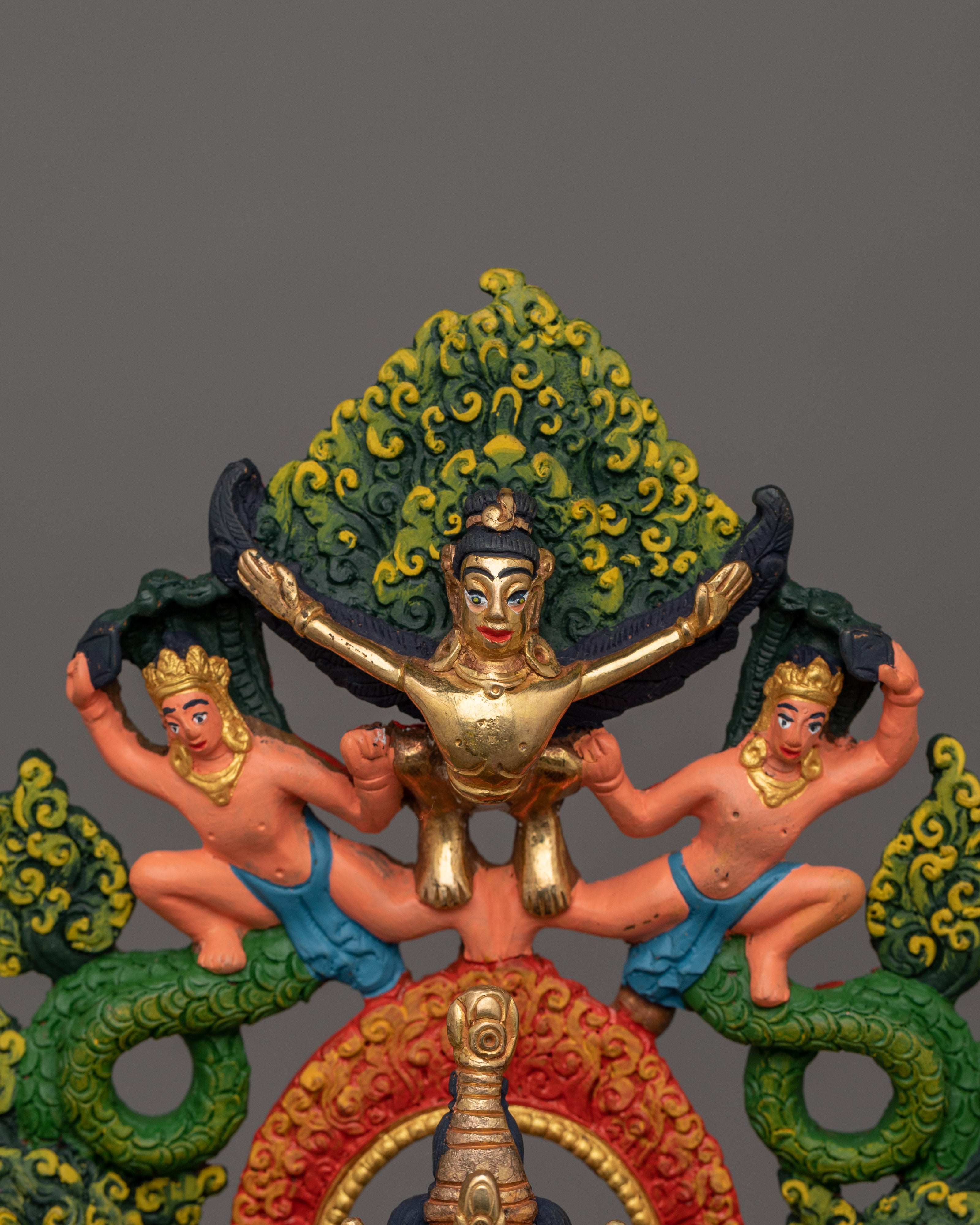 Maitreya Buddha Future Deity Statue  | Gold Gilded Sculpture with Beautiful Halo