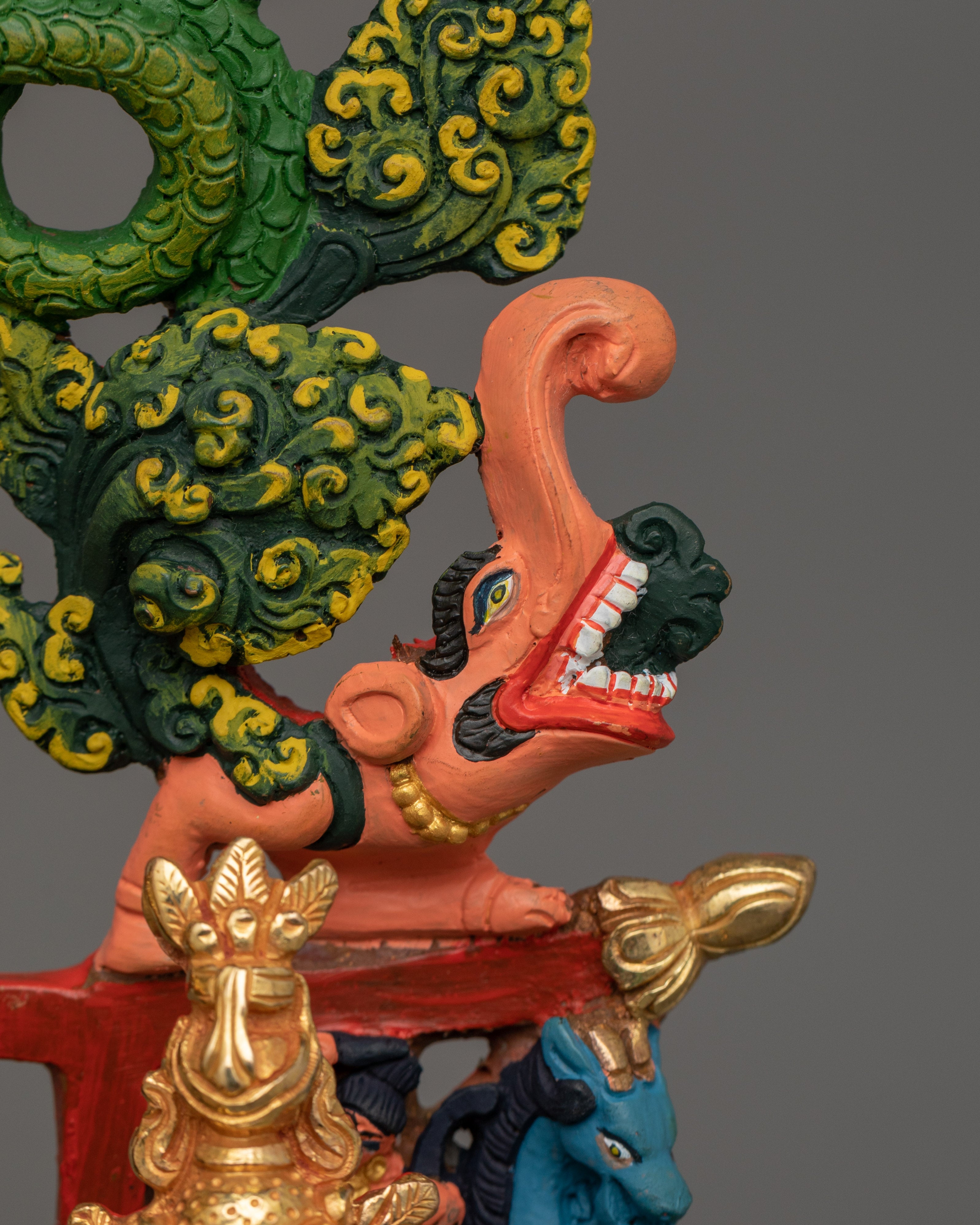 Maitreya Buddha Future Deity Statue  | Gold Gilded Sculpture with Beautiful Halo