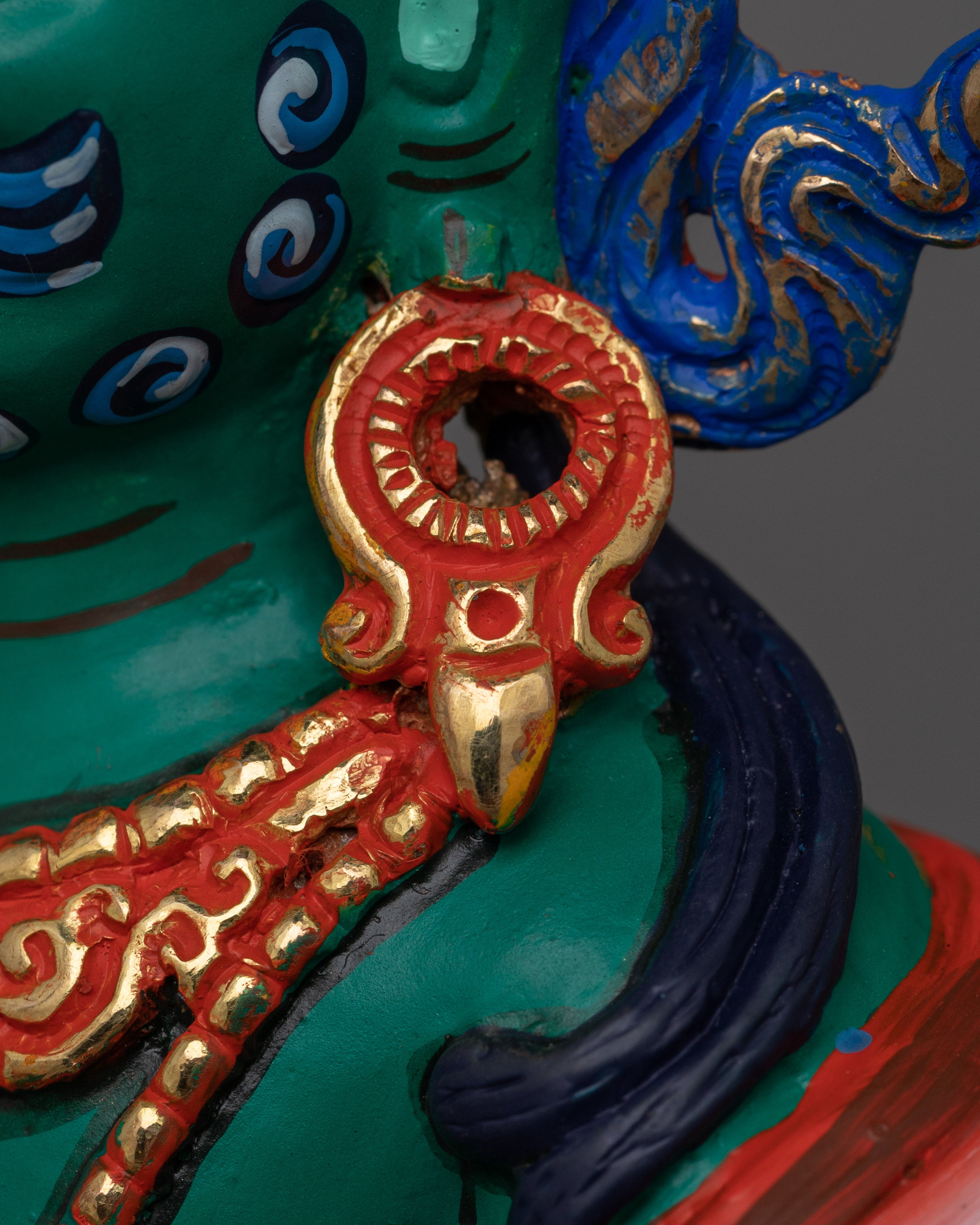 Green Dzambhala with beautiful consort Statue | Also Known as Wealth Deity