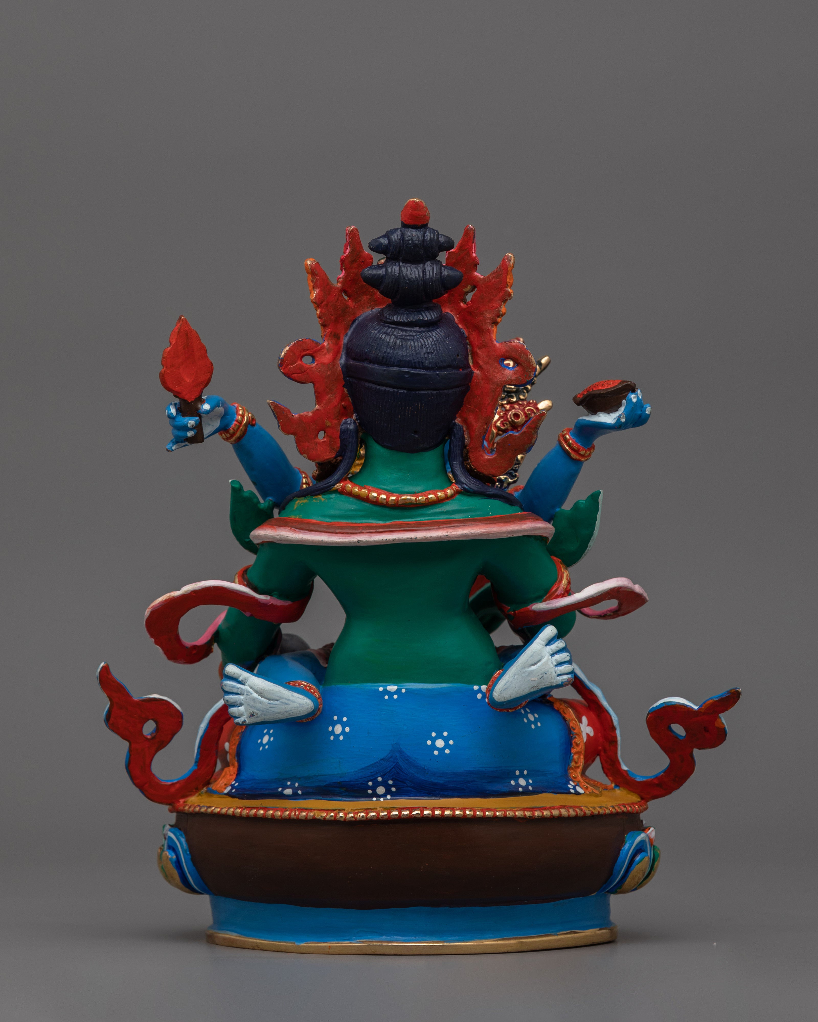 Green Dzambhala with beautiful consort Statue | Also Known as Wealth Deity