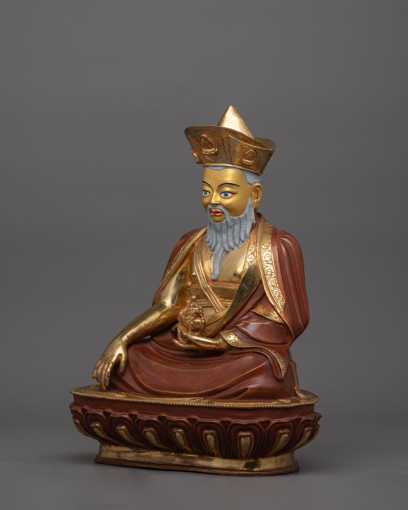Traditional Master Zabdrung Rinpoche | 24K Gold Gilded Statue
