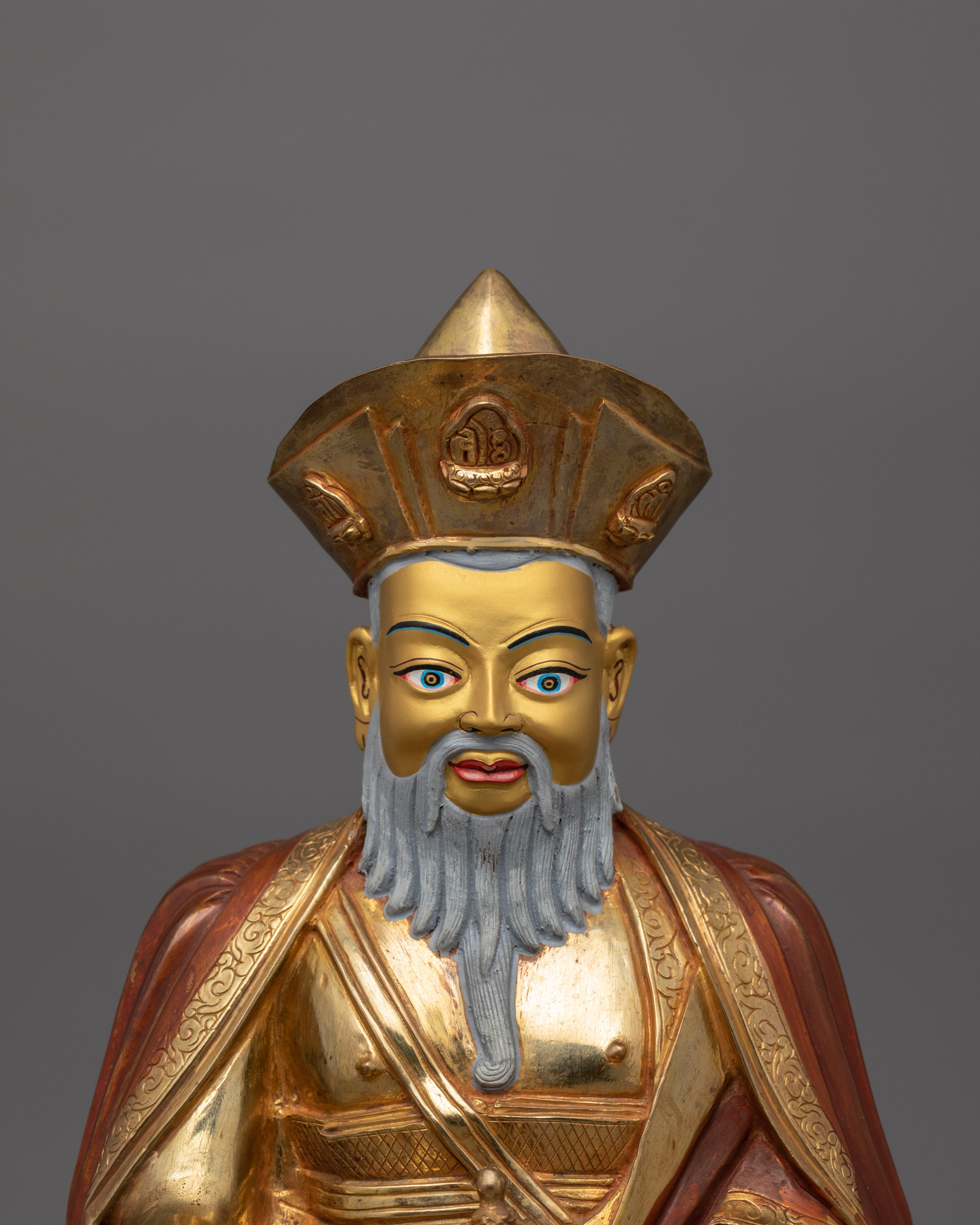 Traditional Master Zabdrung Rinpoche | 24K Gold Gilded Statue