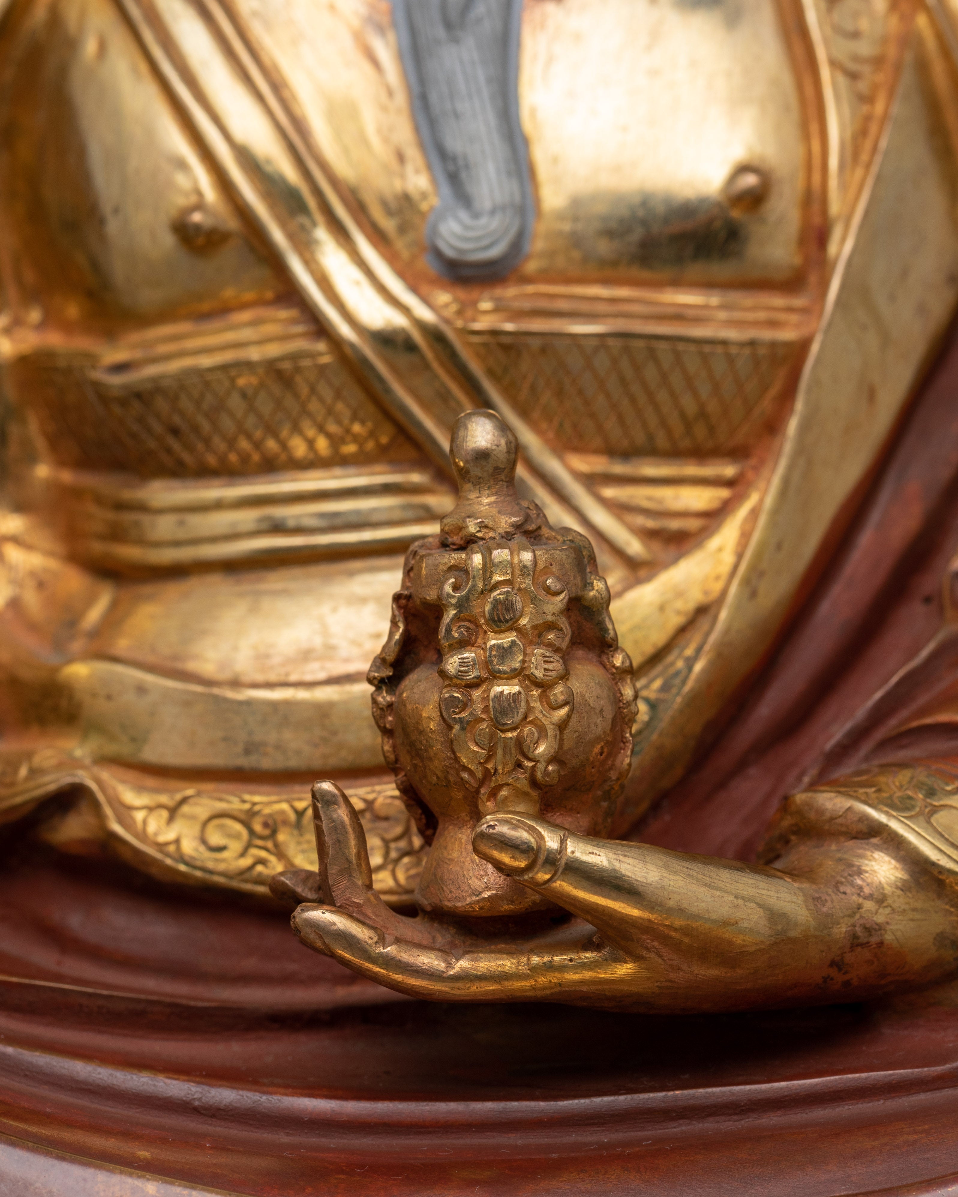 Traditional Master Zabdrung Rinpoche | 24K Gold Gilded Statue