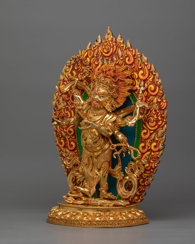 Three Eyes Mahakala Sculpture |  The Supreme Protector of Dharma