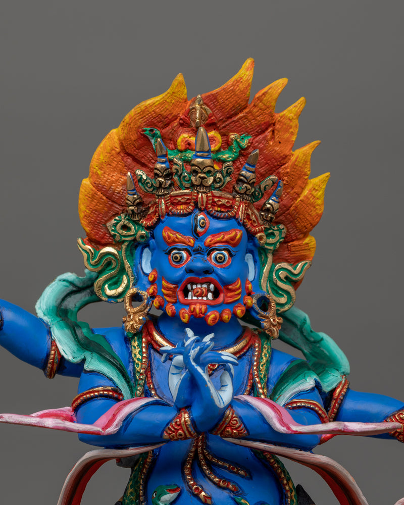 Handmade Figurine of Four-Armed Vajrapani | Protector Deity, and God of Power