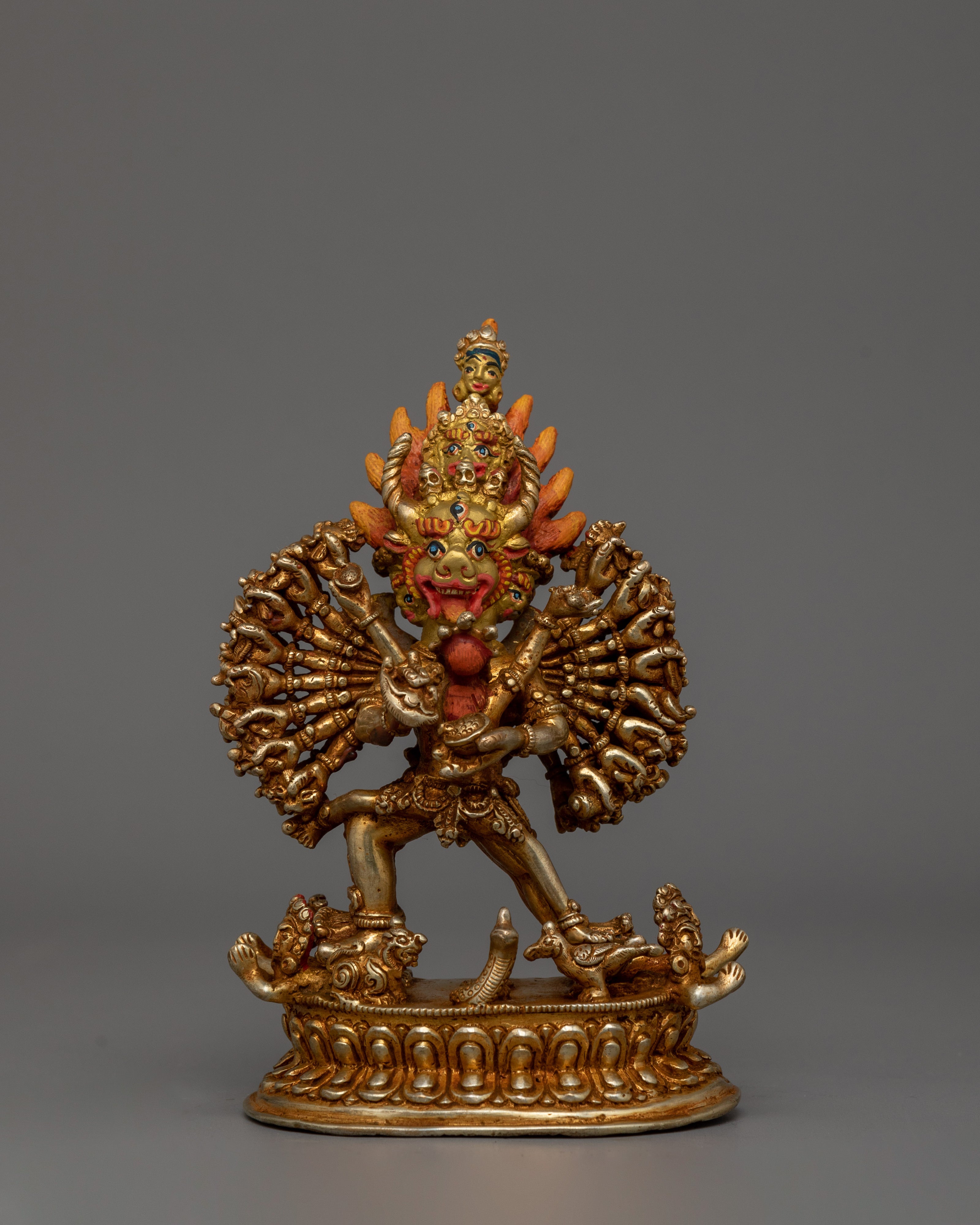 Handmade Buddhist Deity Yamantaka Sculpture | Tibetan Deity of Protection