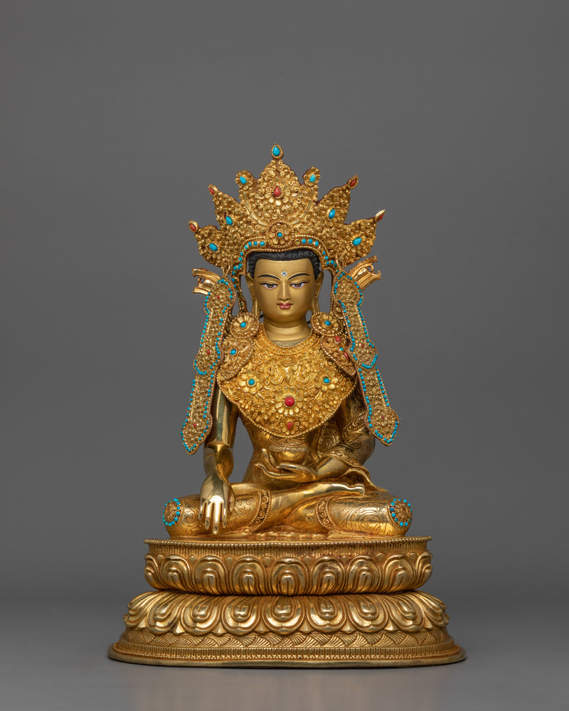 Himalayan Siddhartha Gautama with Crown Sculpture | The Buddha of Enlightenment