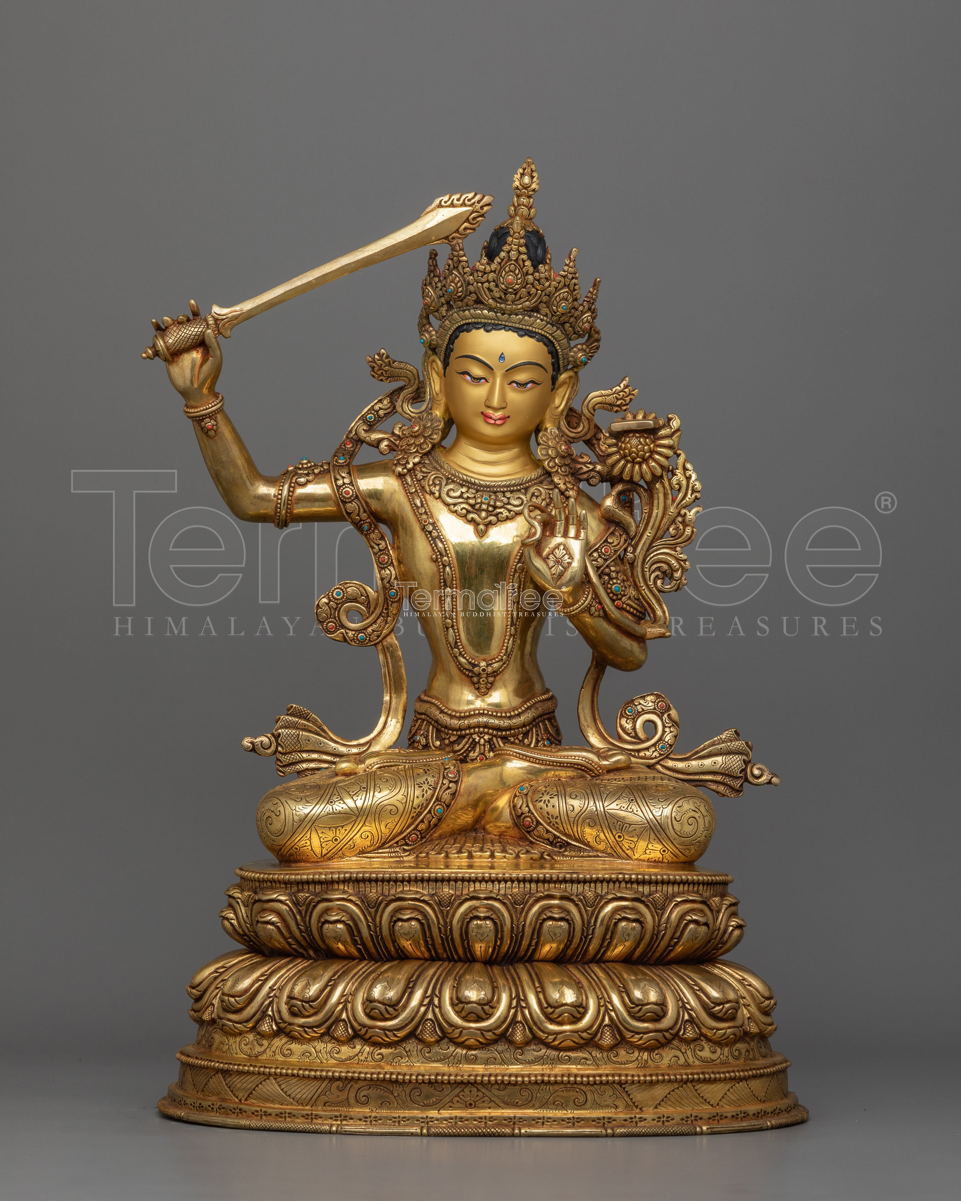 Tibetan Deity Manjughosa Sculpture | God of Wisdom, Knowledge and Enlightenment