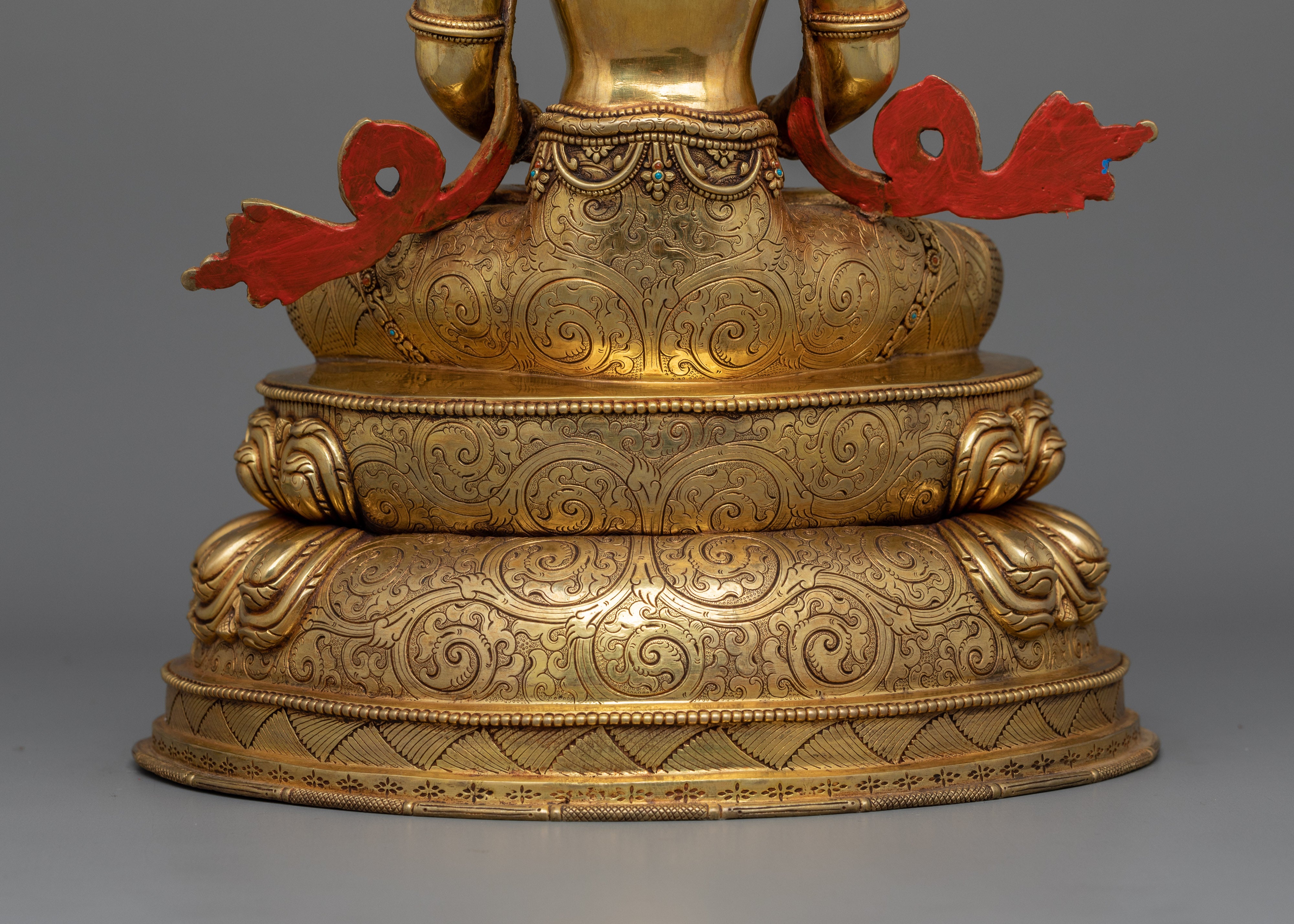 Handmade Figurine of Tibetan Buddhist Amitayus | The Path to Spiritual Enlightenment