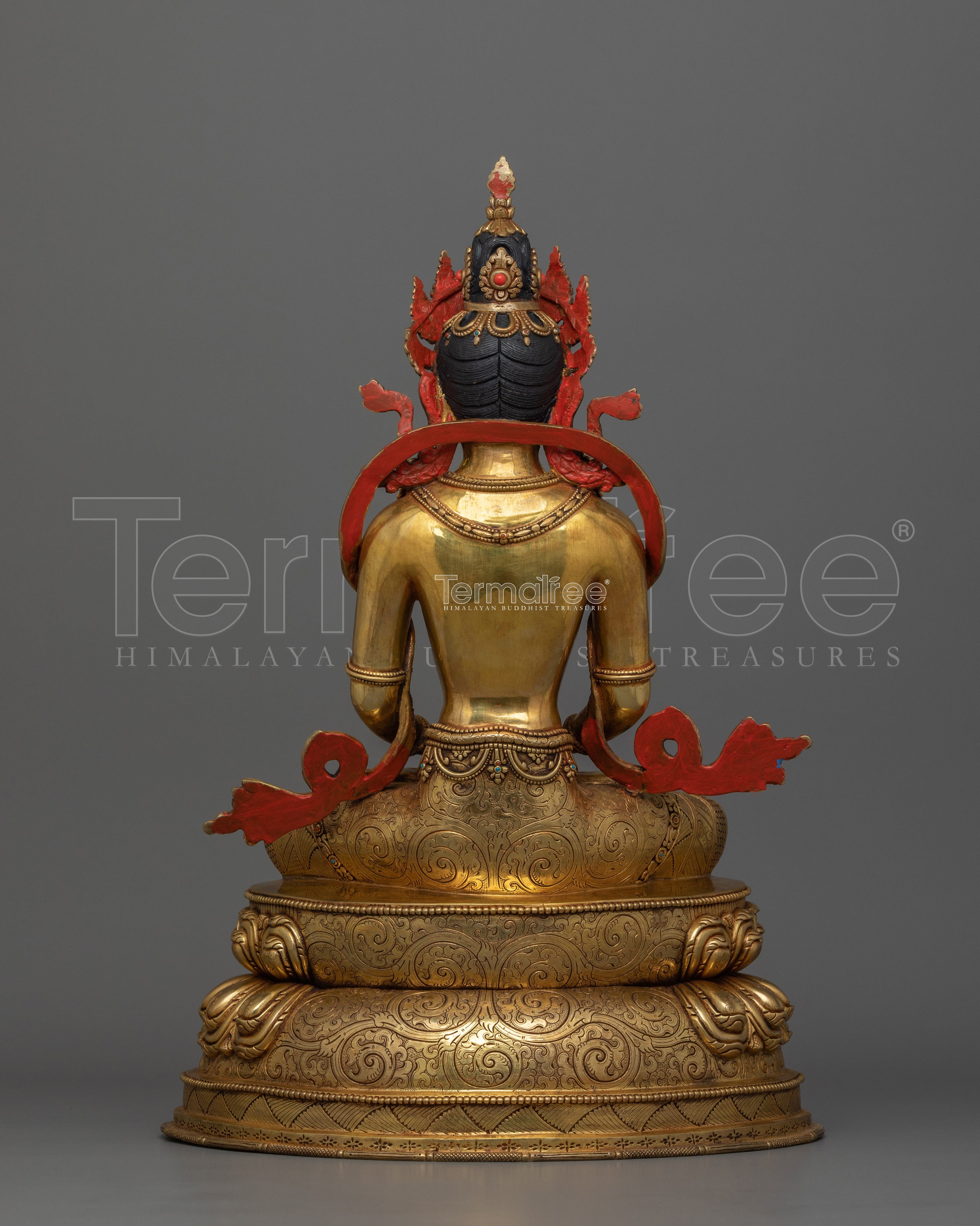 Handmade Figurine of Tibetan Buddhist Amitayus | The Path to Spiritual Enlightenment