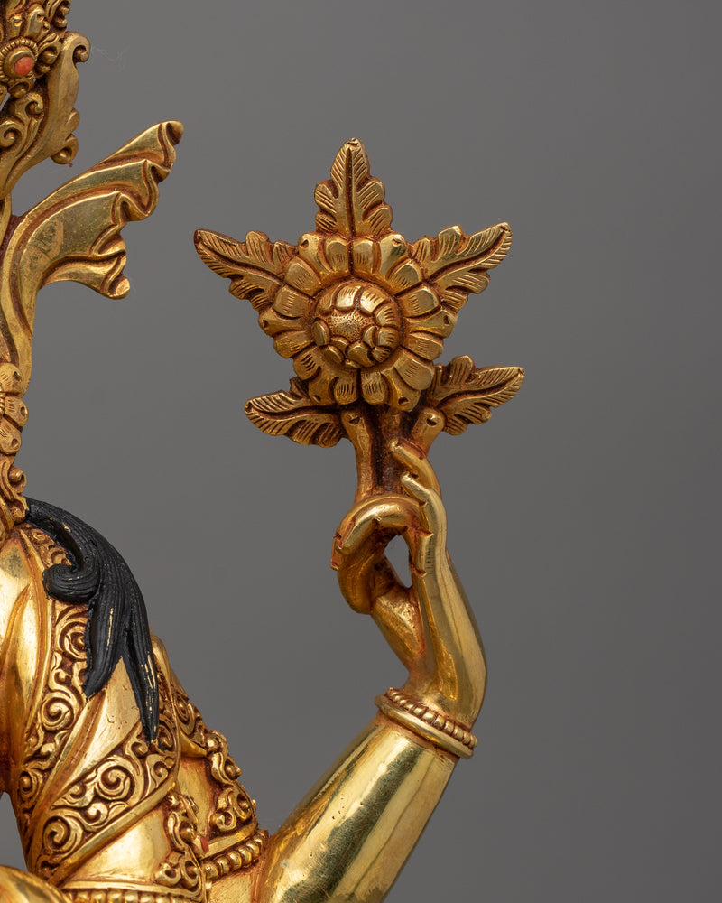 Bodhisattva of Compassion Chenresig Sculpture | Traditional Nepalese Artwork