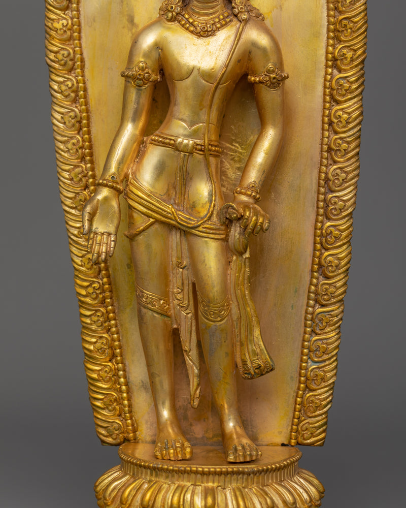 Handmade Standing Bodhisattva Padmapani | The Enlightened Protector