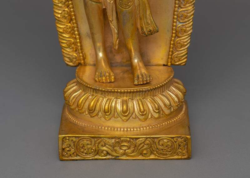 Handmade Standing Bodhisattva Padmapani | The Enlightened Protector