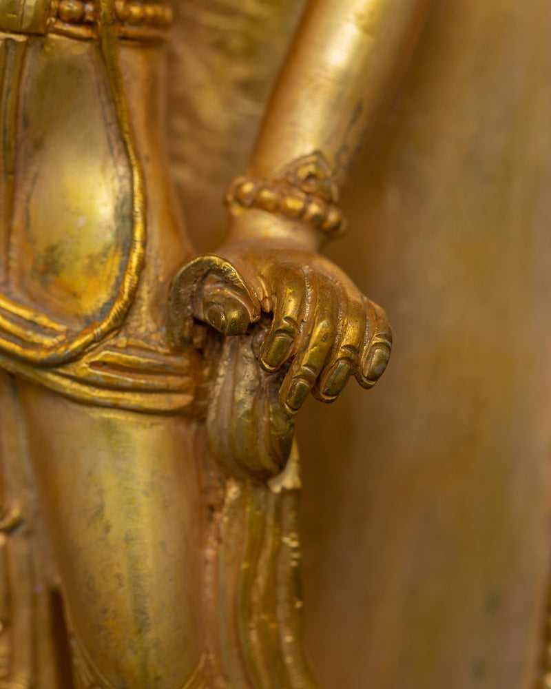 Handmade Standing Bodhisattva Padmapani | The Enlightened Protector