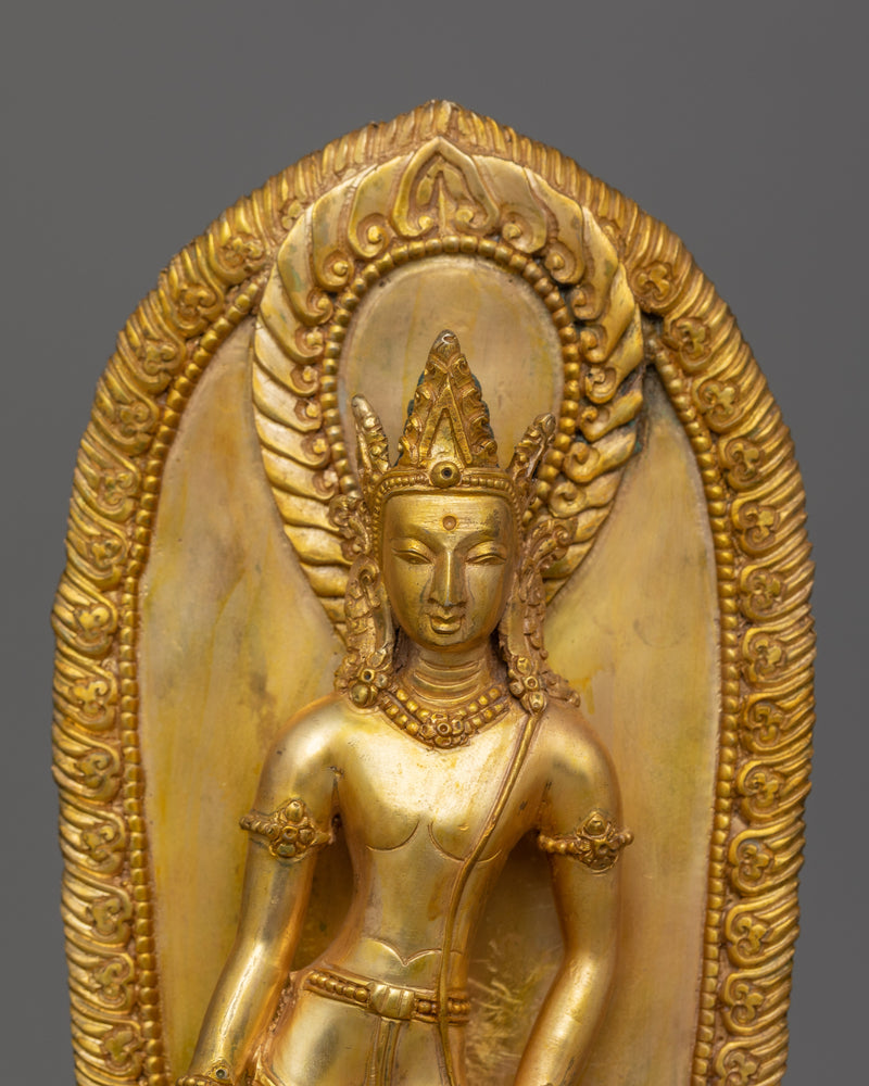 Handmade Standing Bodhisattva Padmapani | The Enlightened Protector