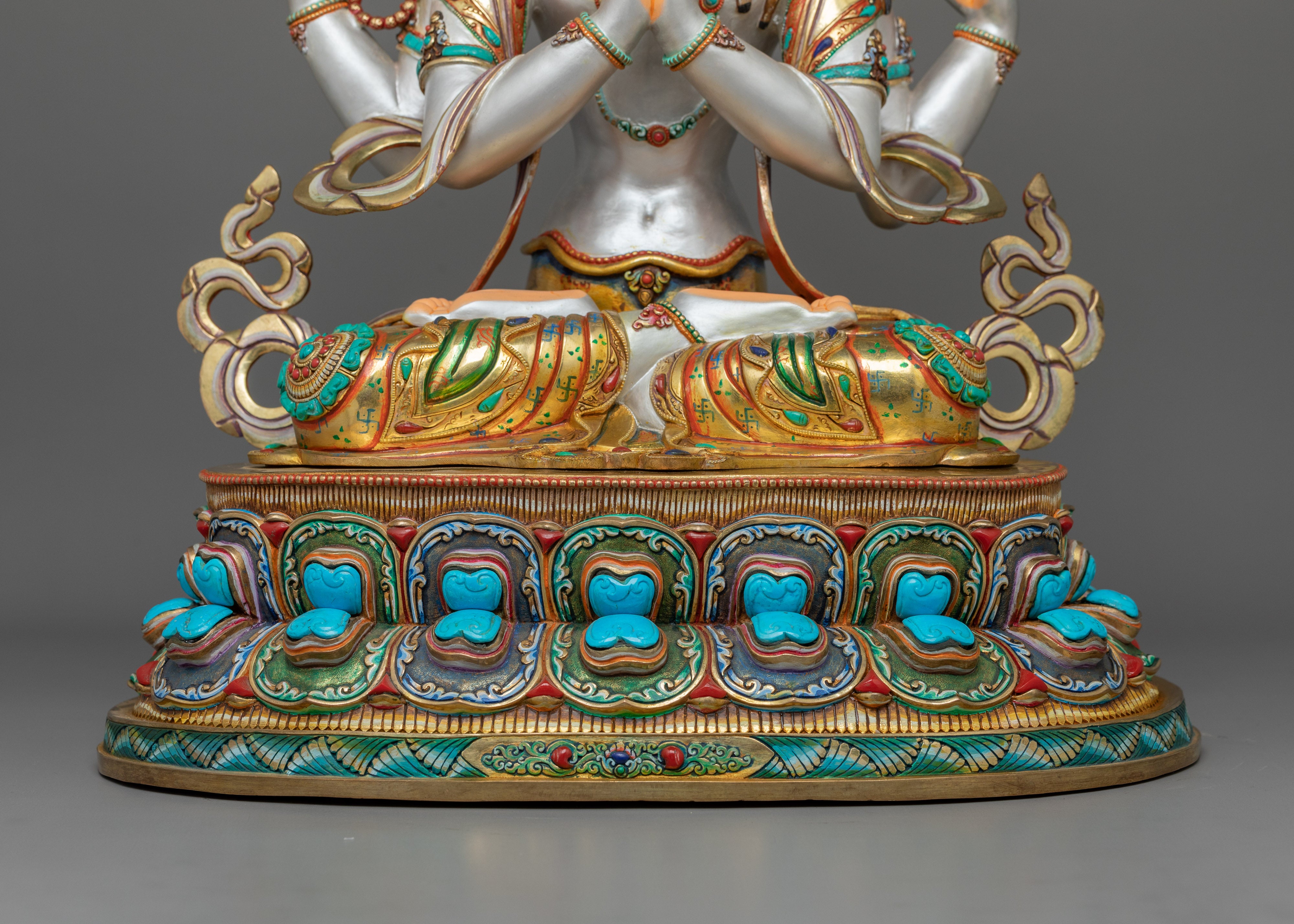 Handcrafted Figurine of Chenresig  | Tibetan Buddhist Altar Decor