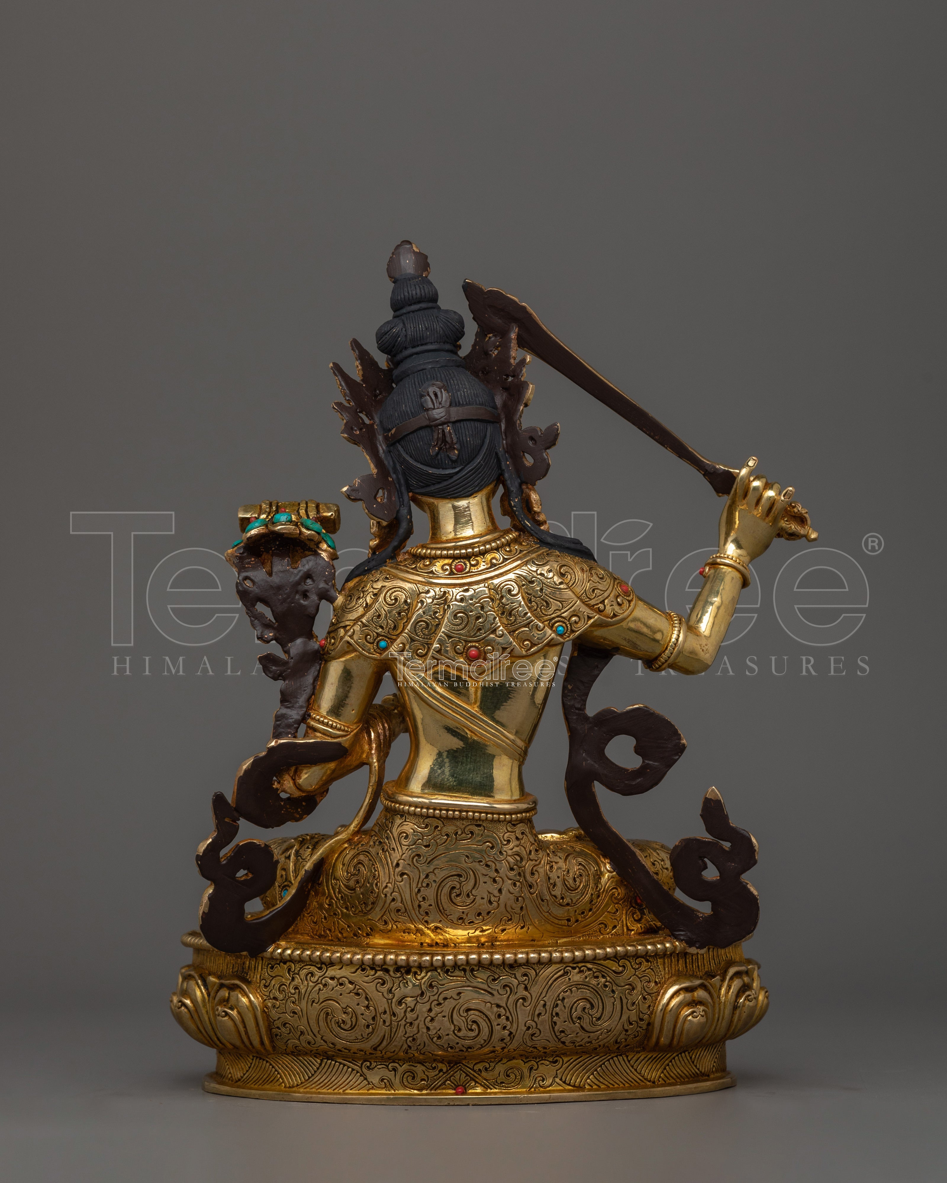 Bodhisattva Deity of Wisdom Manjushri Sculpture | Enlightened Protector of Knowledge