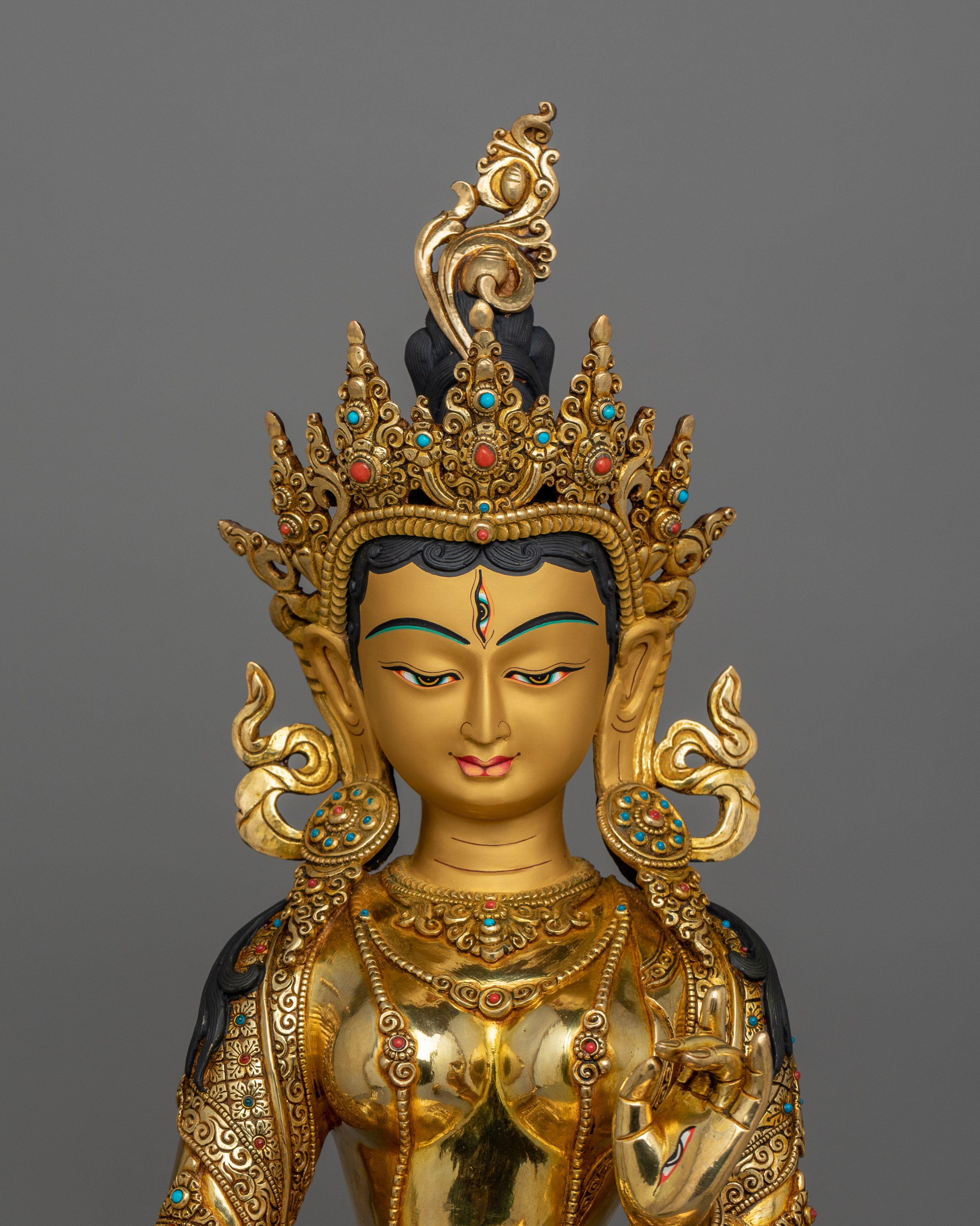 Three eyes beautiful Deity dukar Statue |  Protection and Liberation