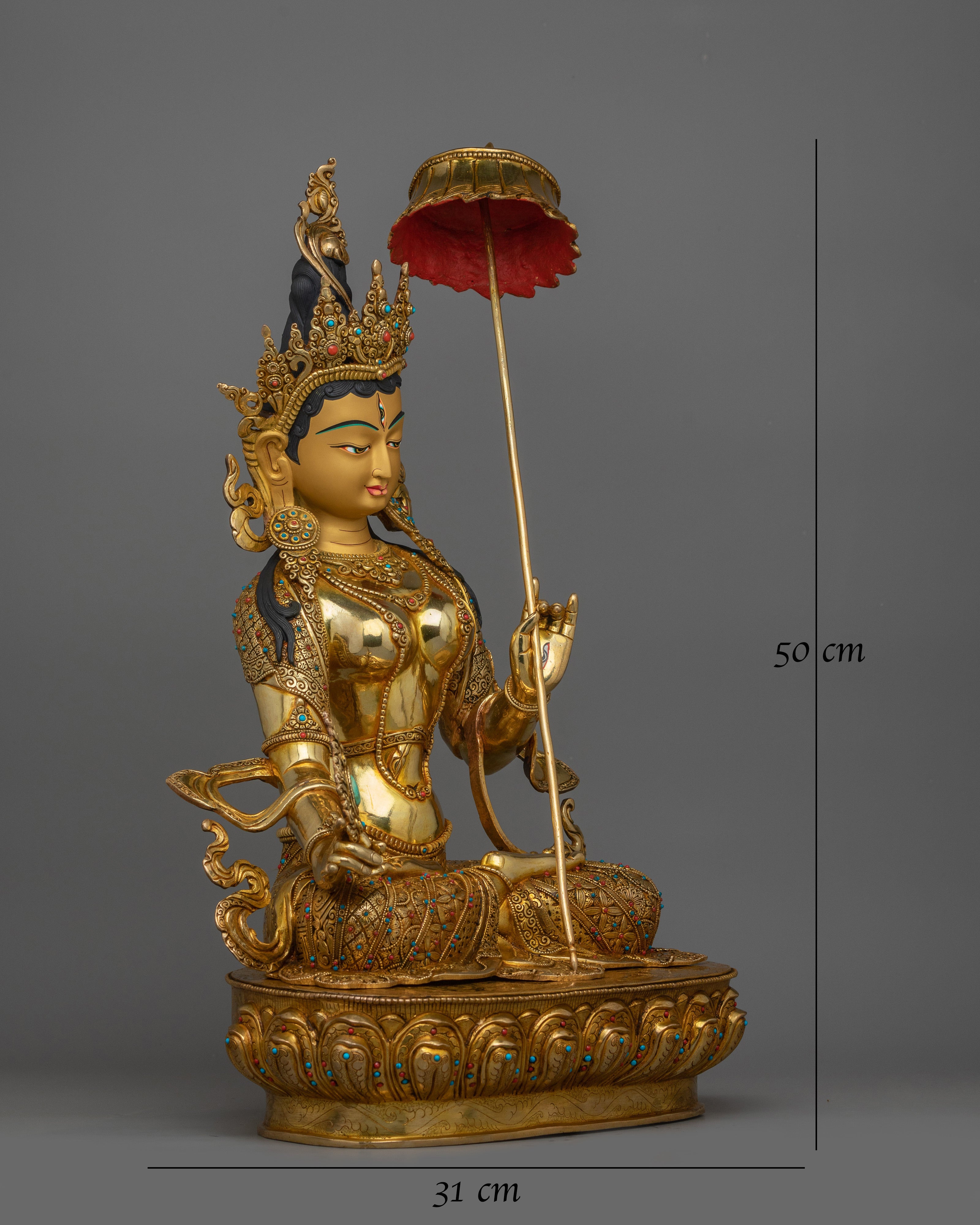 Three eyes beautiful Deity dukar Statue 