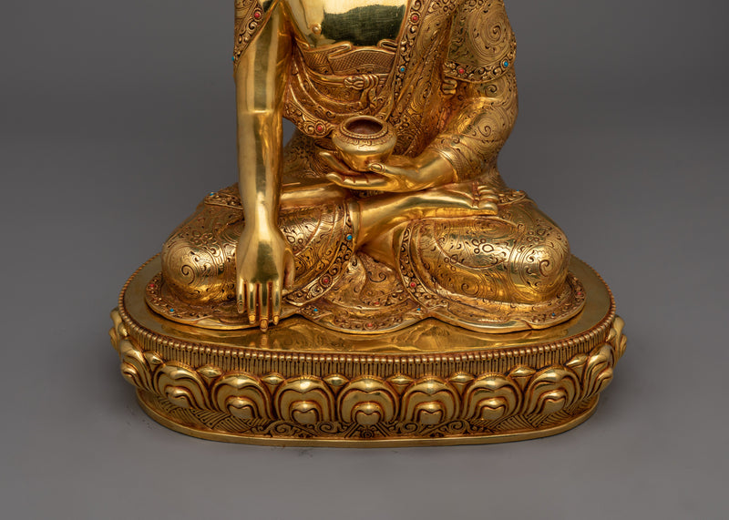 Beautiful Halo Shakyamuni Buddha Statue | Hand Carved Gemstones Statue