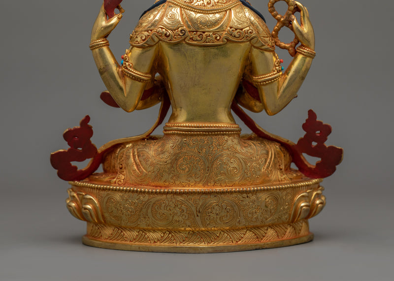 Handcrafted Four armed Chenrezig Statue  | Also Known as Avalokiteshvara