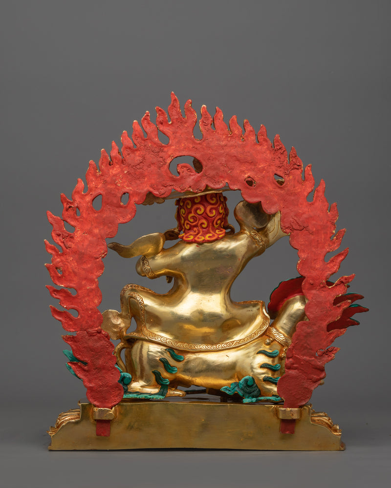 24K Gold Gilded Dorje Legpa Statue | The Nyingma Protector