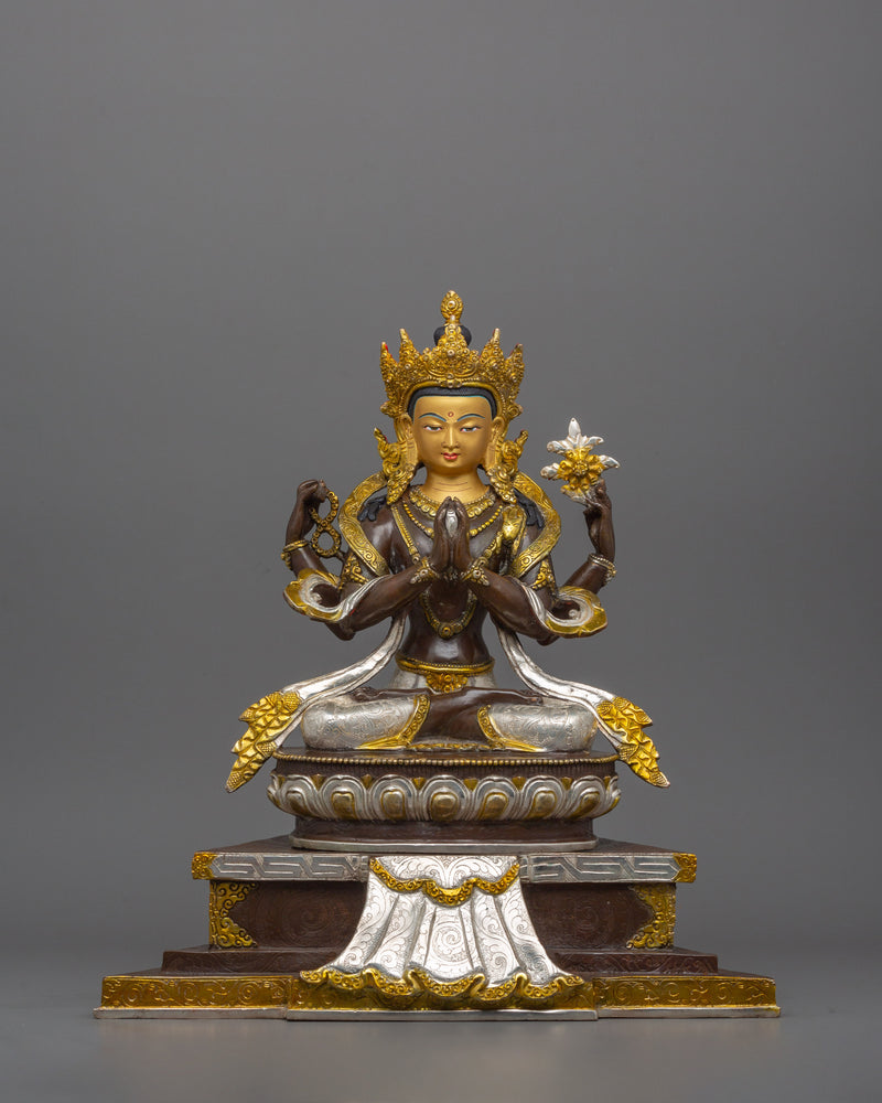 Chenrezig with Beautiful Halo Statue | The Bodhisattva of Infinite Compassion