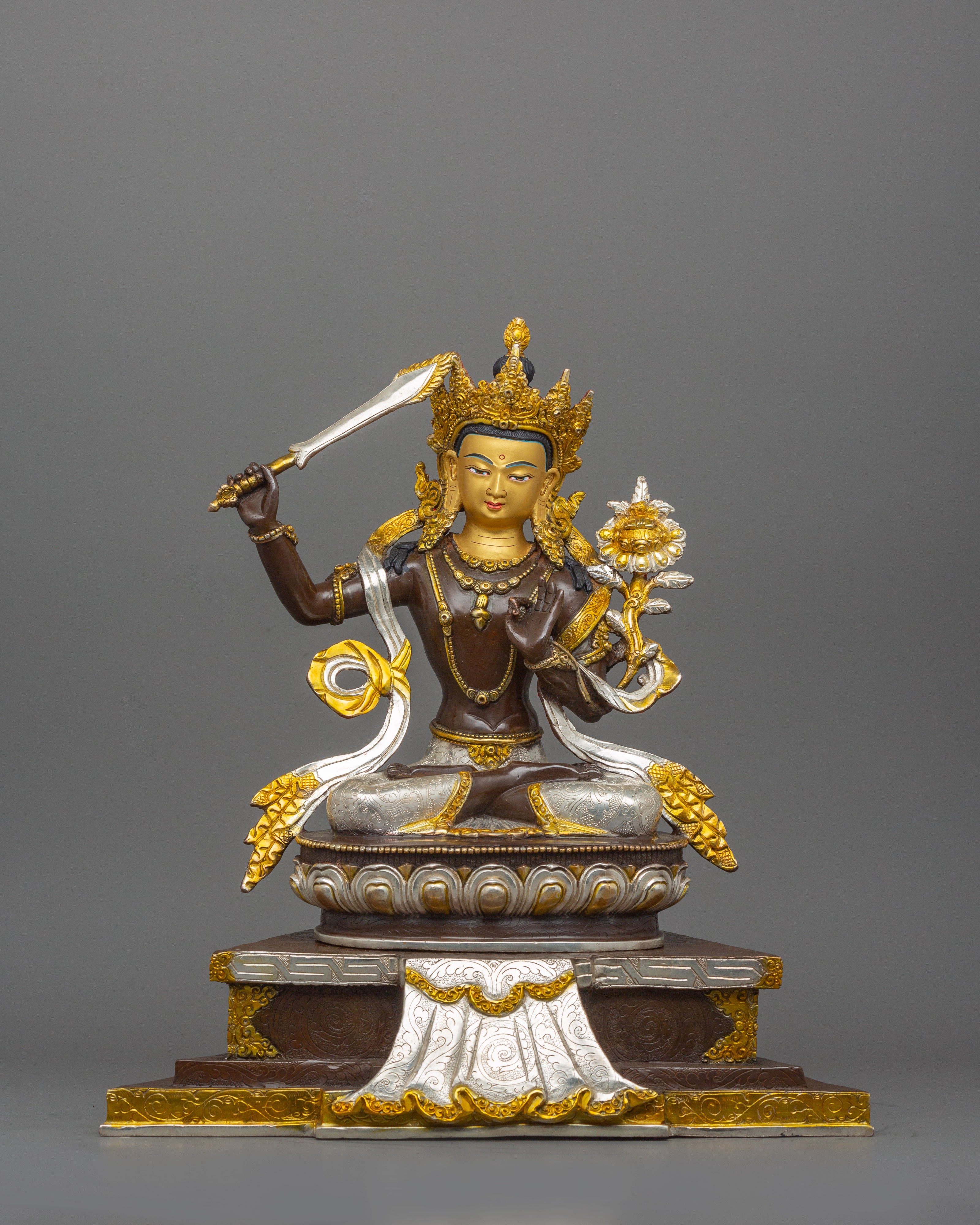 The Noble Mahanaya Buddhist Manjushri Sculpture | The Bodhisattva of Enlightenment