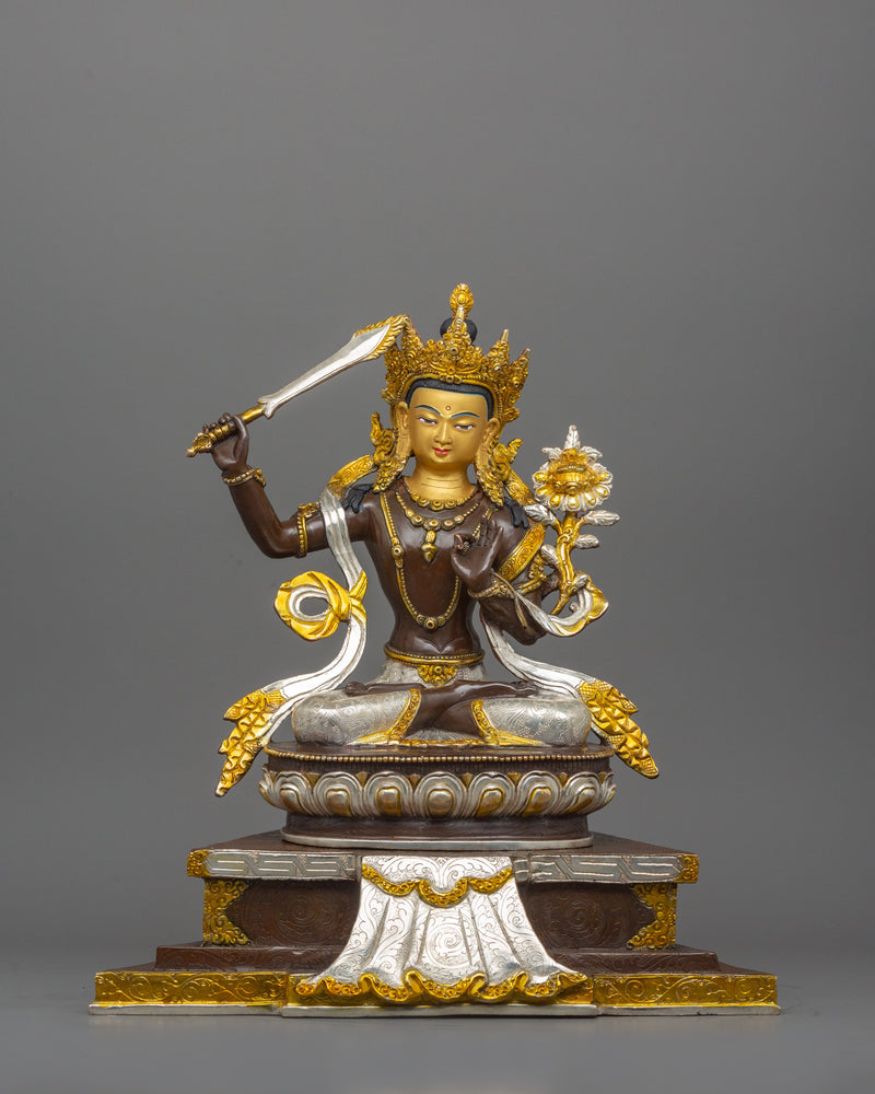 The Noble Mahanaya Buddhist Manjushri Sculpture | The Bodhisattva of Enlightenment