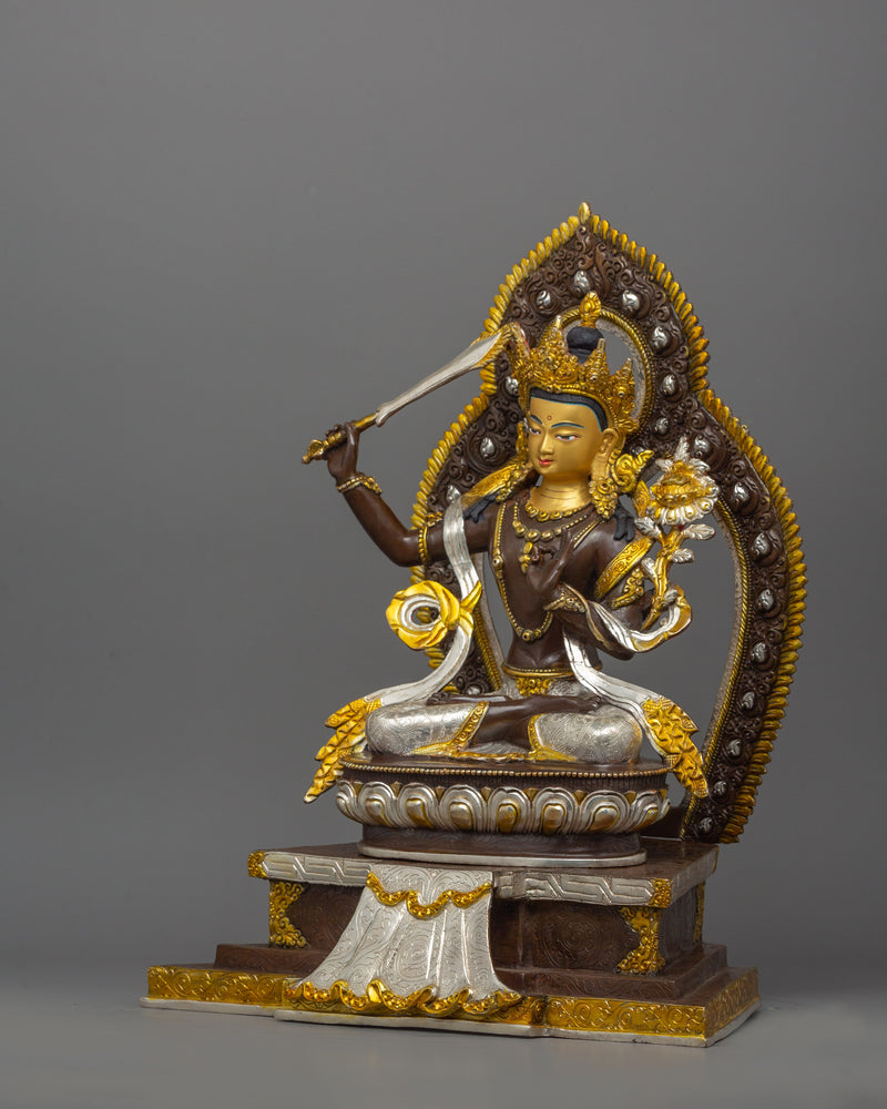 The Noble Mahanaya Buddhist Manjushri Sculpture | The Bodhisattva of Enlightenment