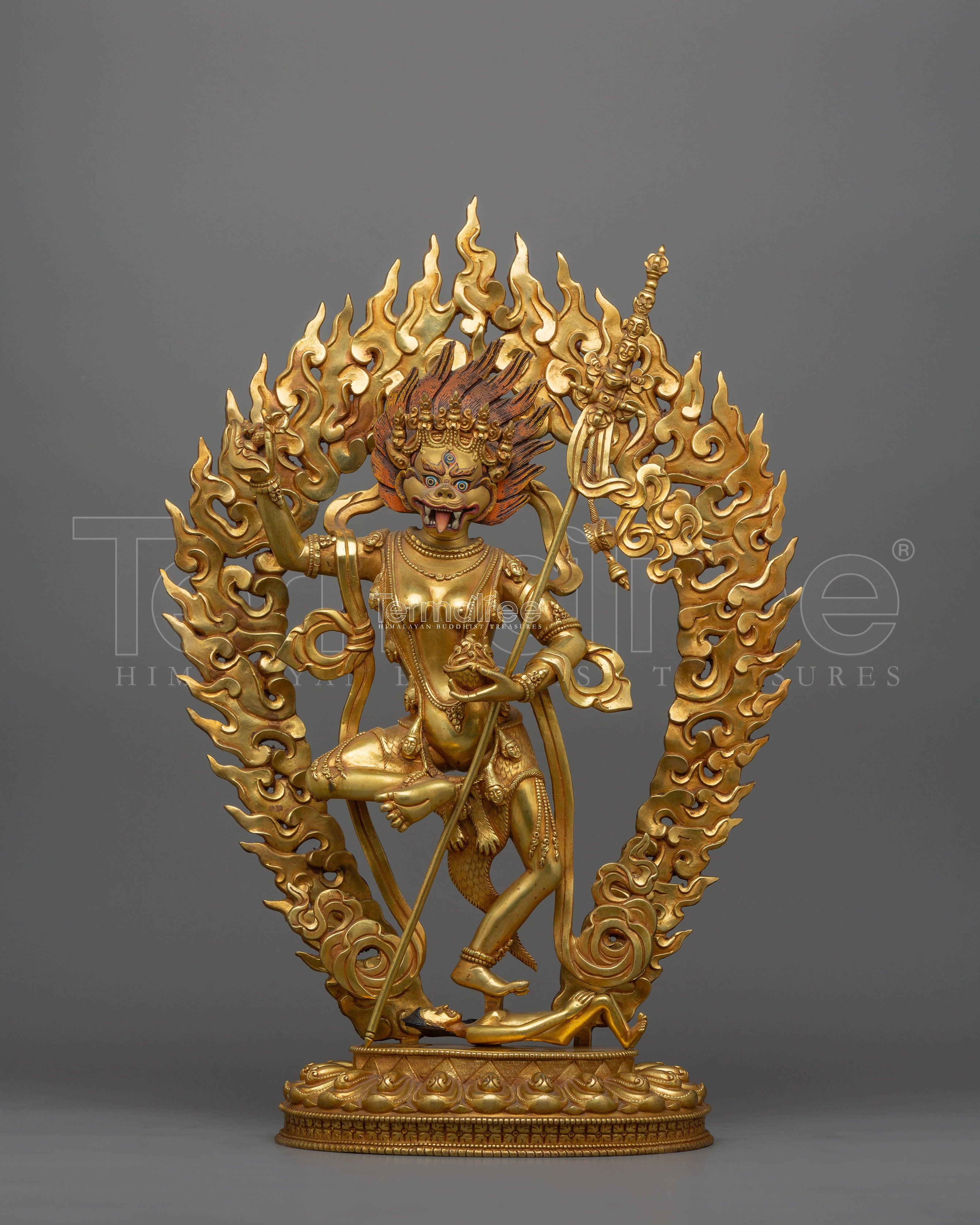 Himalayan Statue of Lion-Faced Dakini Simhamukha | The Fierce Wisdom Dakini