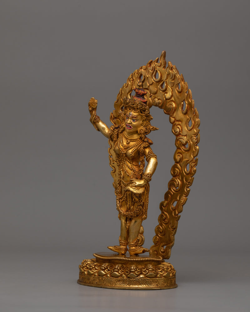 24k Gold Gilded Machig Labdron Statue |  Spiritual Home and Shrine Decor