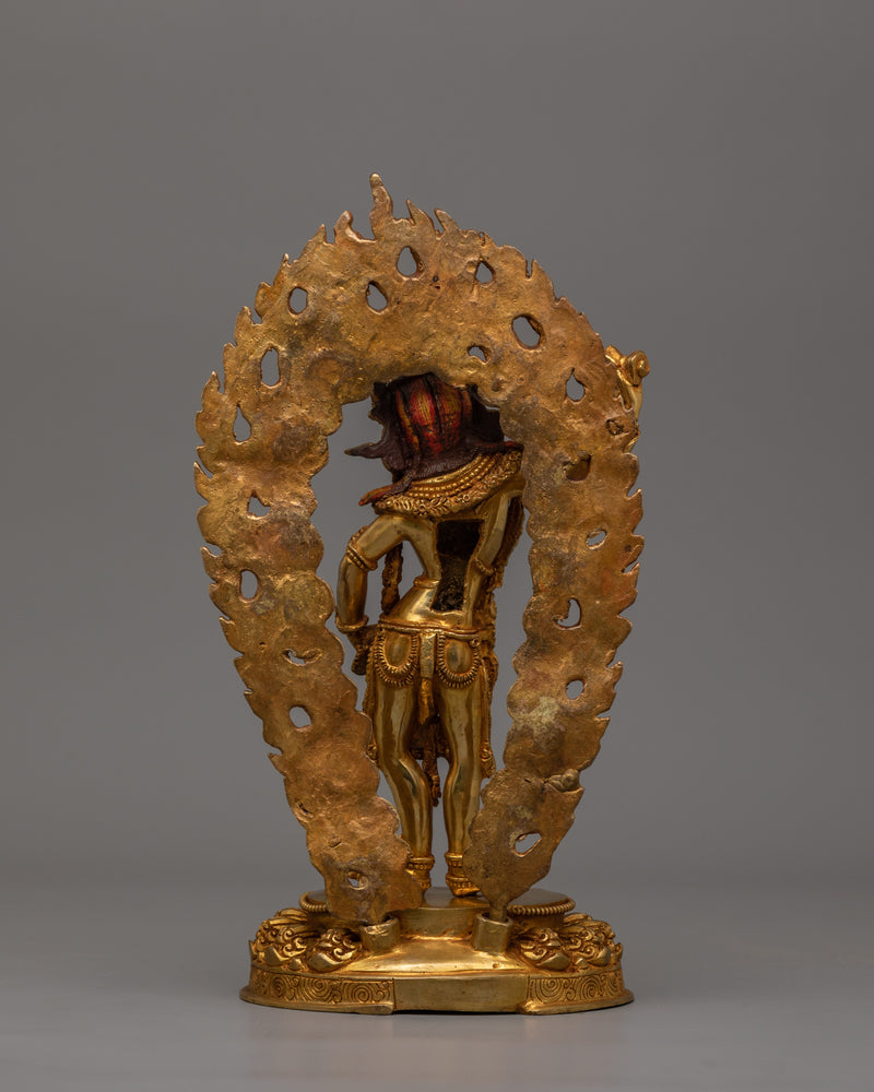 24k Gold Gilded Machig Labdron Statue |  Spiritual Home and Shrine Decor