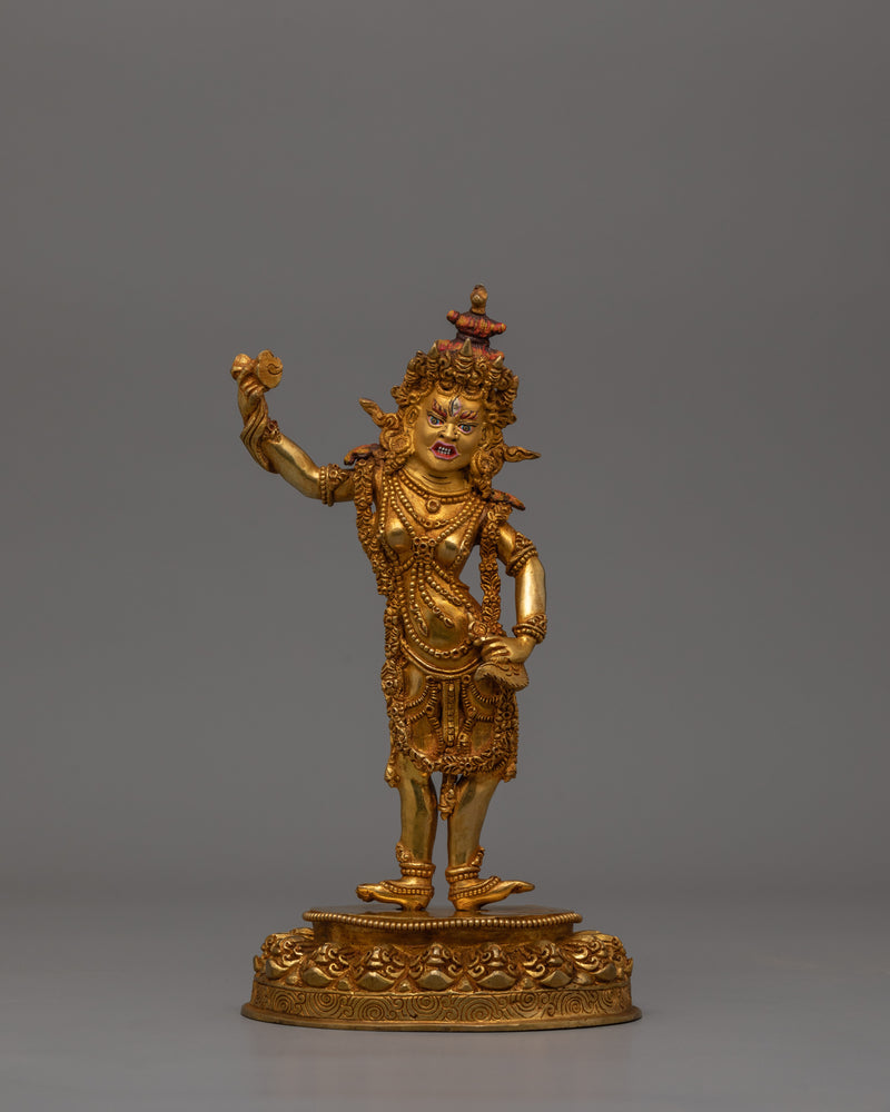 24k Gold Gilded Machig Labdron Statue |  Spiritual Home and Shrine Decor