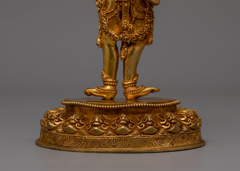 24k Gold Gilded Machig Labdron Statue |  Spiritual Home and Shrine Decor
