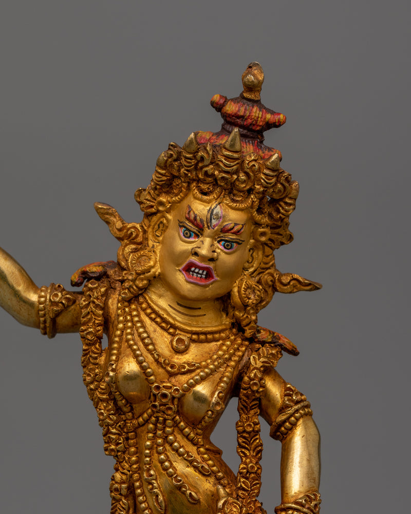24k Gold Gilded Machig Labdron Statue |  Spiritual Home and Shrine Decor