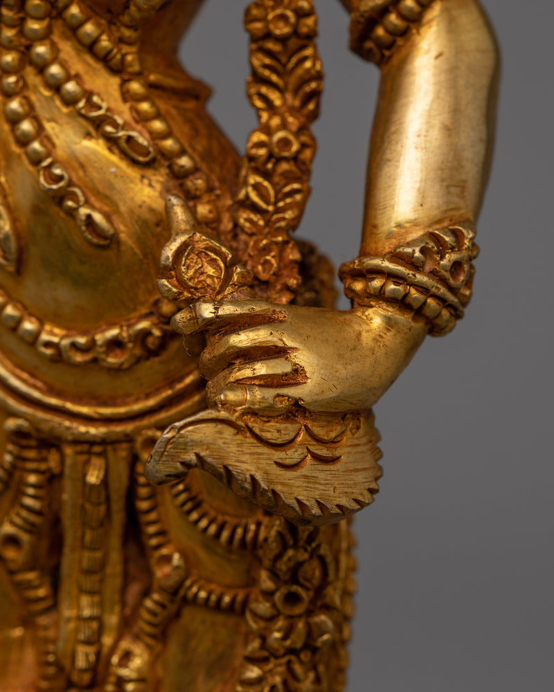 24k Gold Gilded Machig Labdron Statue |  Spiritual Home and Shrine Decor