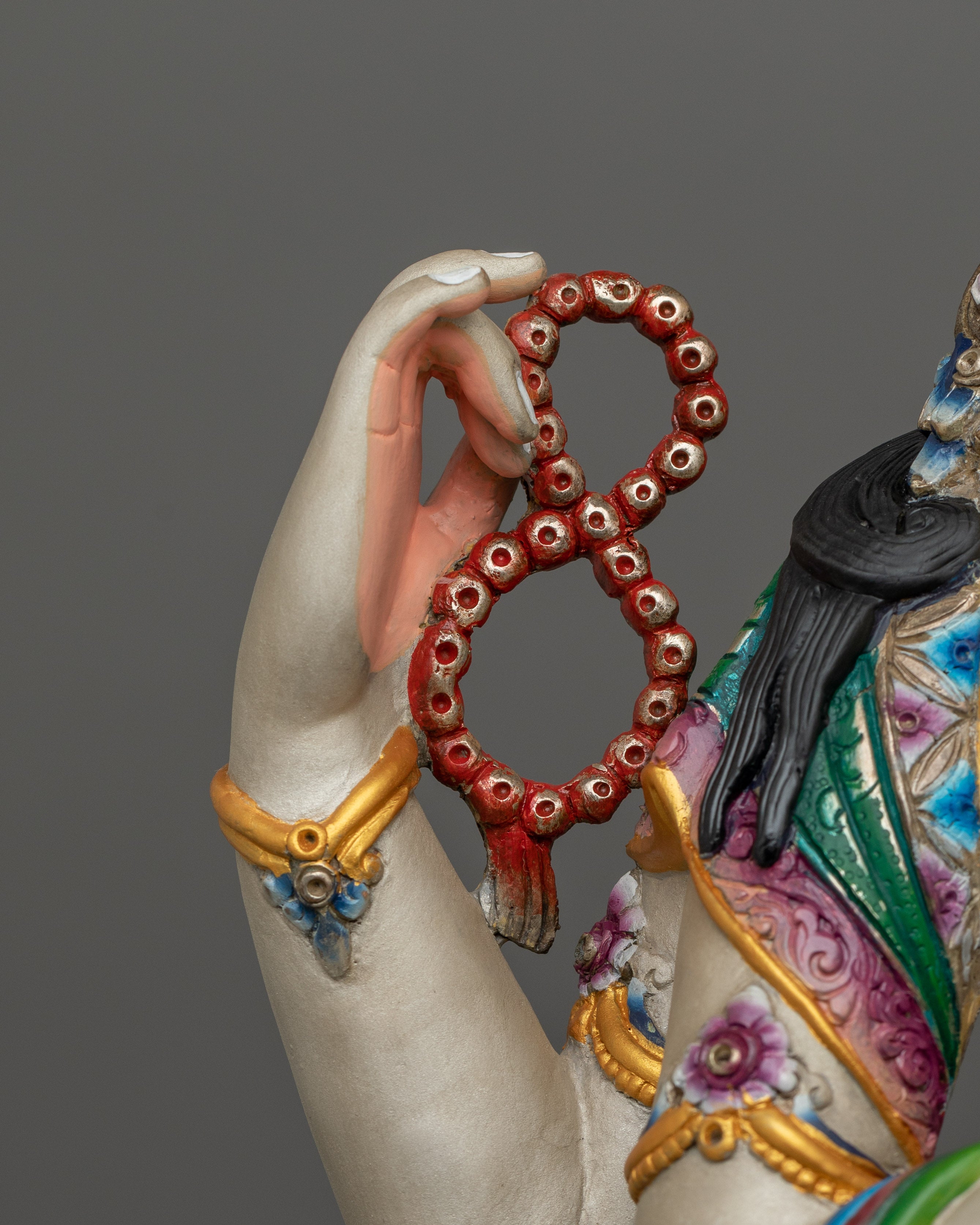 Silver Plated Chenrezig Statue | Compassionate Deity