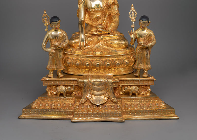 Shakyamuni Buddha On Thone With Disciples | Path To Enlightenment