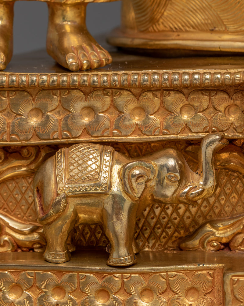 Shakyamuni Buddha On Thone With Disciples | Path To Enlightenment
