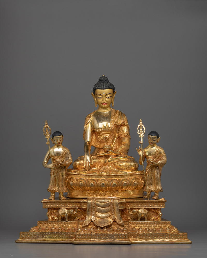 Shakyamuni Buddha On Thone With Disciples | Path To Enlightenment