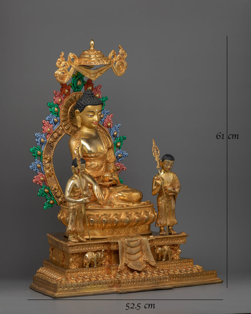 Shakyamuni Buddha On Thone With Disciples | Path To Enlightenment